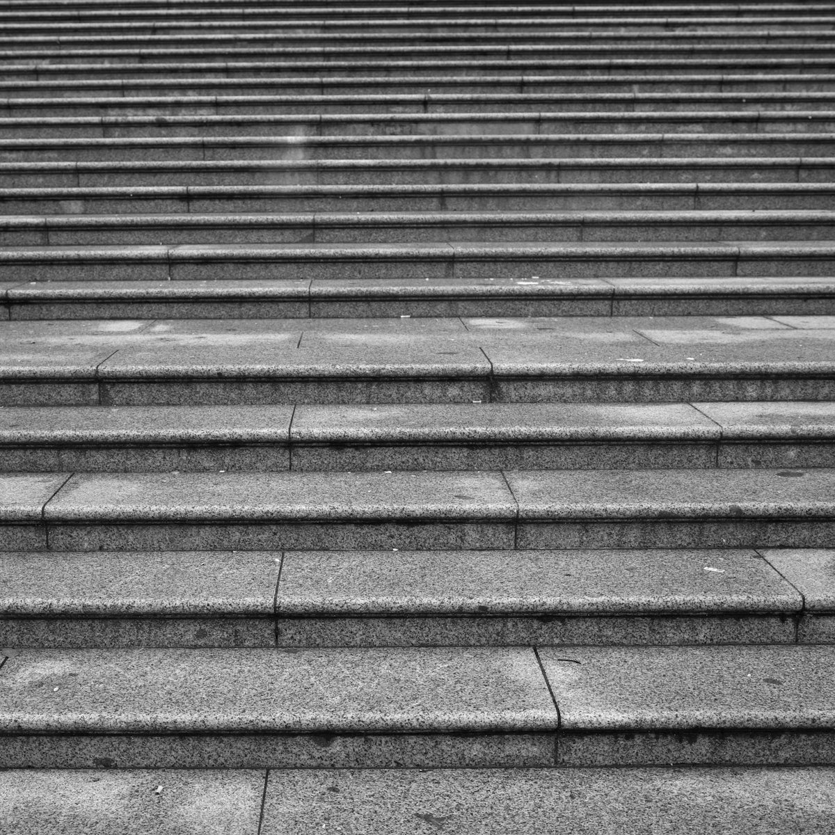 A black and white photo of some steps