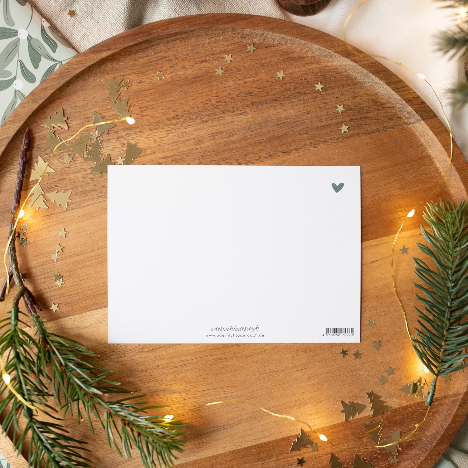 Postkarte „Magical Christmas Time" mit Gold