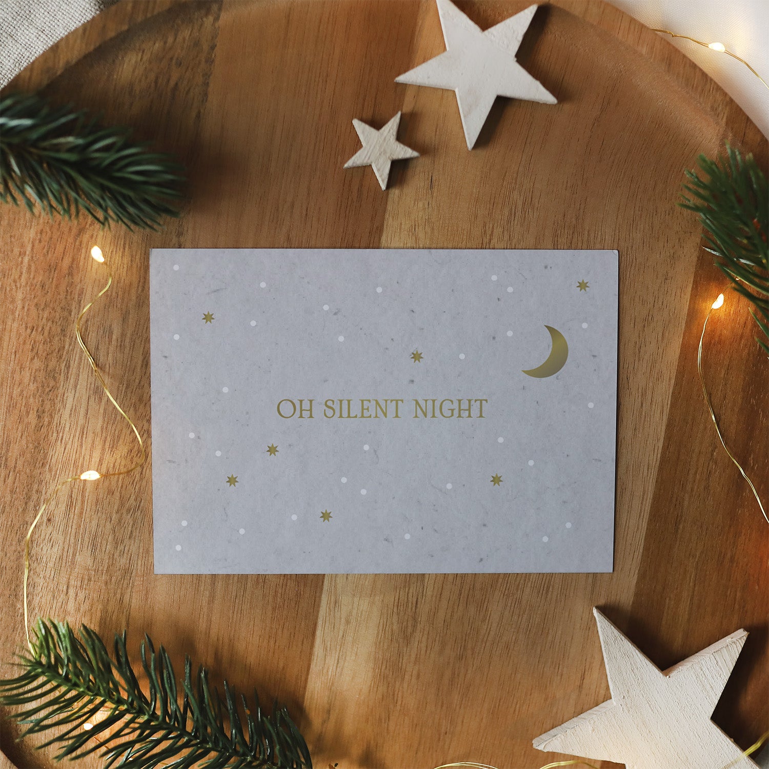 Postkarte „Silent Night" mit Gold