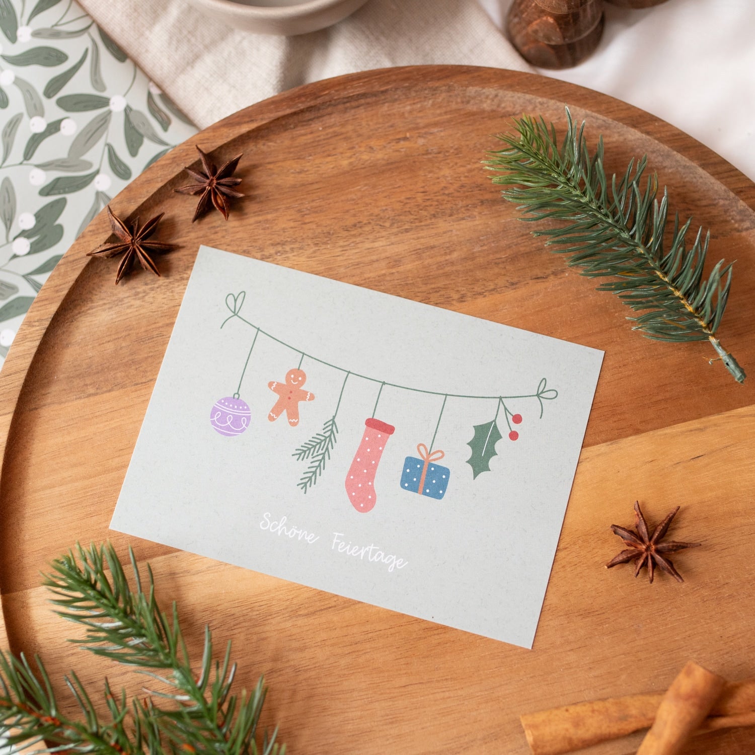 Postkarte „Schöne Feiertage"