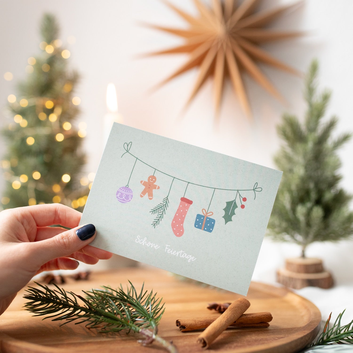 Postkarte „Schöne Feiertage"
