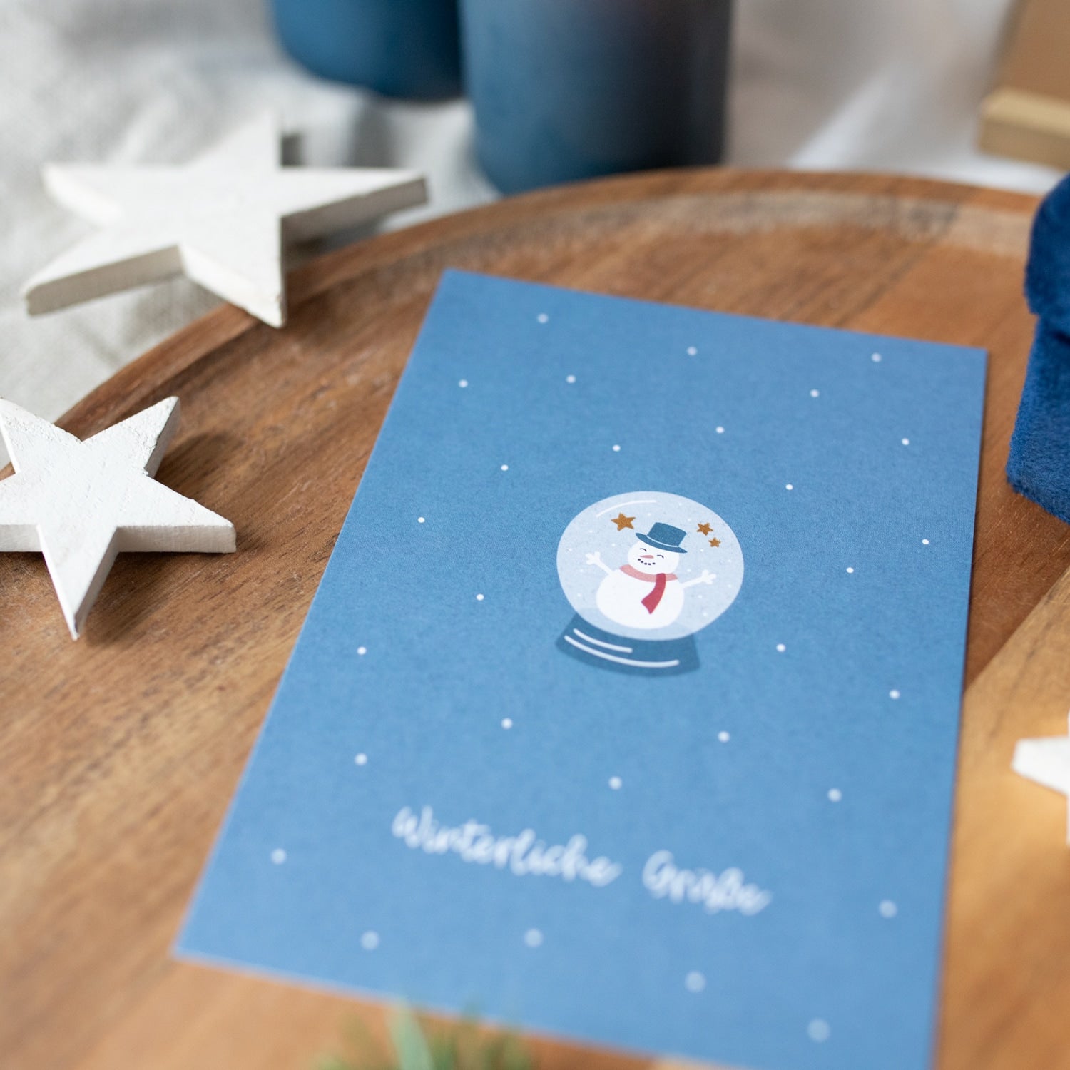 Postkarte „Winterliche Grüße" mit Gold