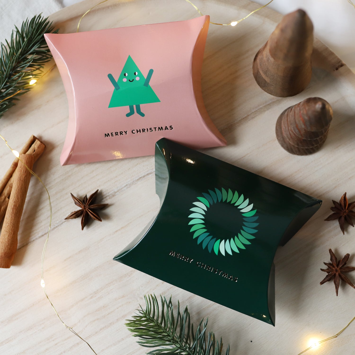 Geschenkschachteln, klein „Christmas", 4 Stk