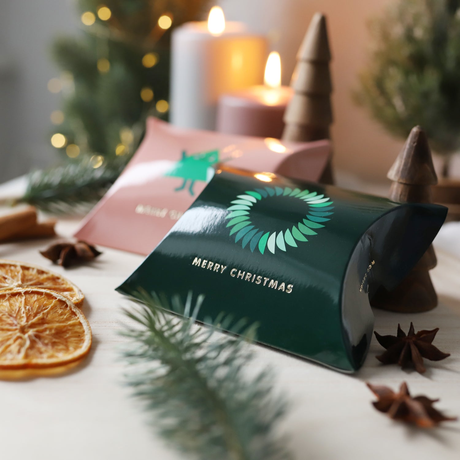 Geschenkschachteln, klein „Christmas", 4 Stk