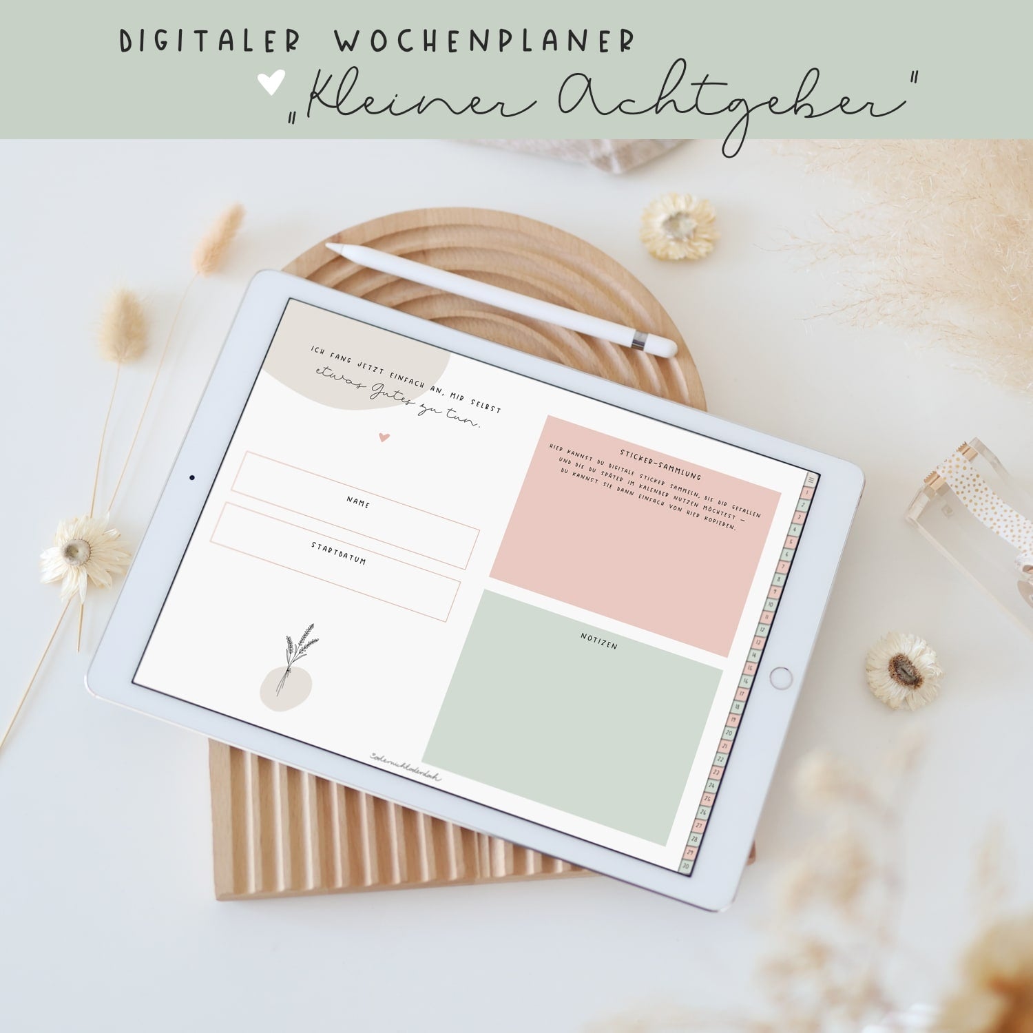 Digitaler Wochenplaner „Kleiner Achtgeber“