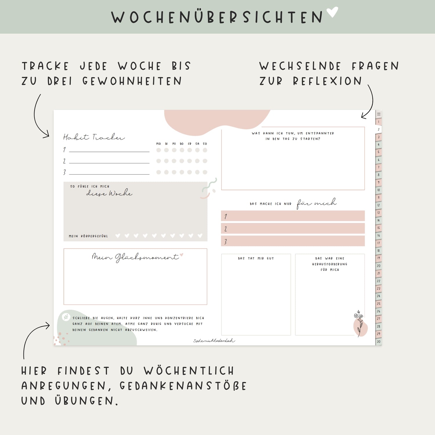 Digitaler Wochenplaner „Kleiner Achtgeber“