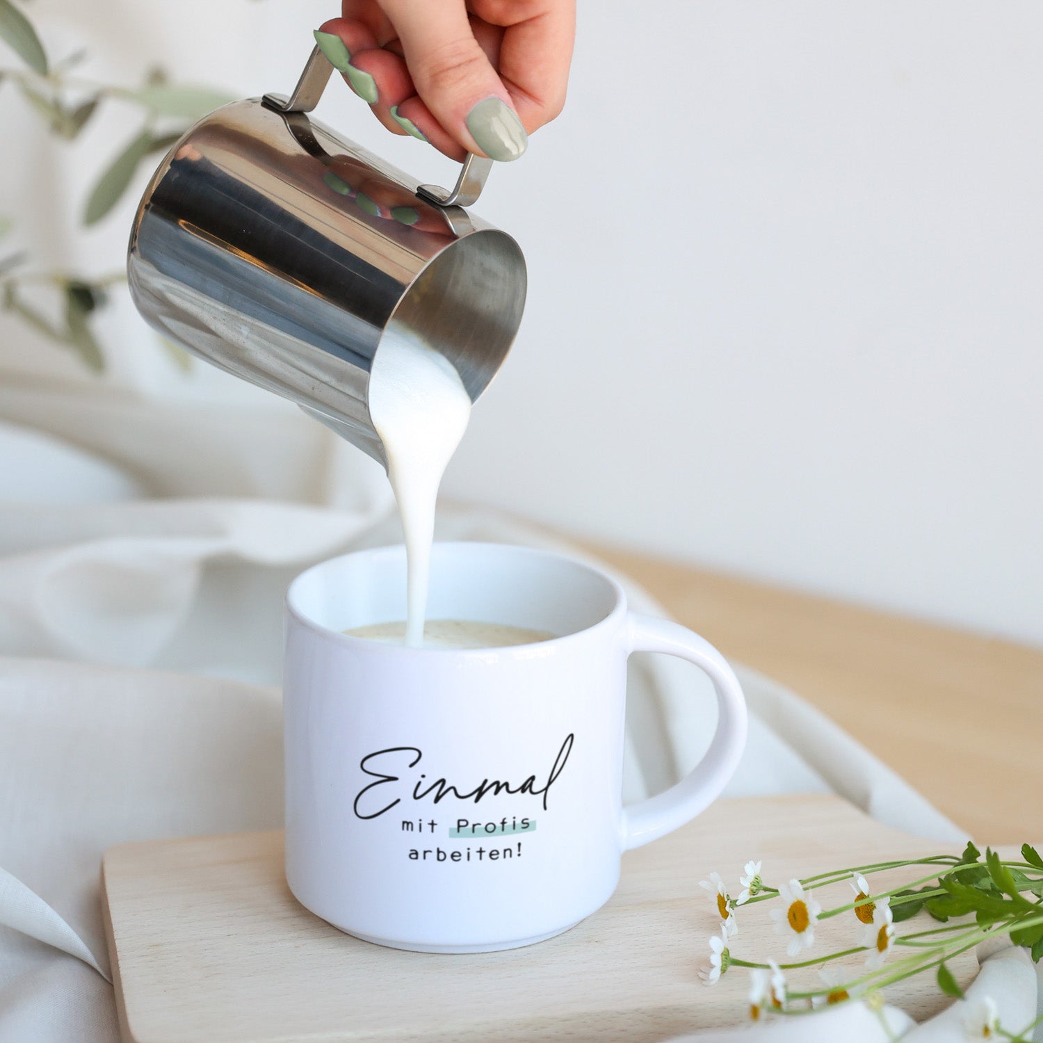 Jumbo-Tasse „Mit Profis arbeiten“