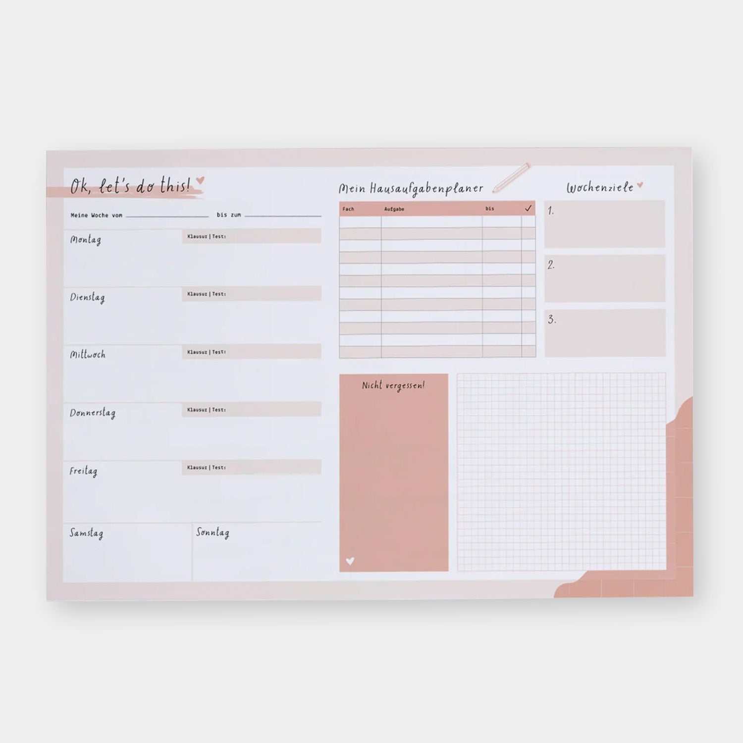 Schreibtischunterlage für Schüler*innen