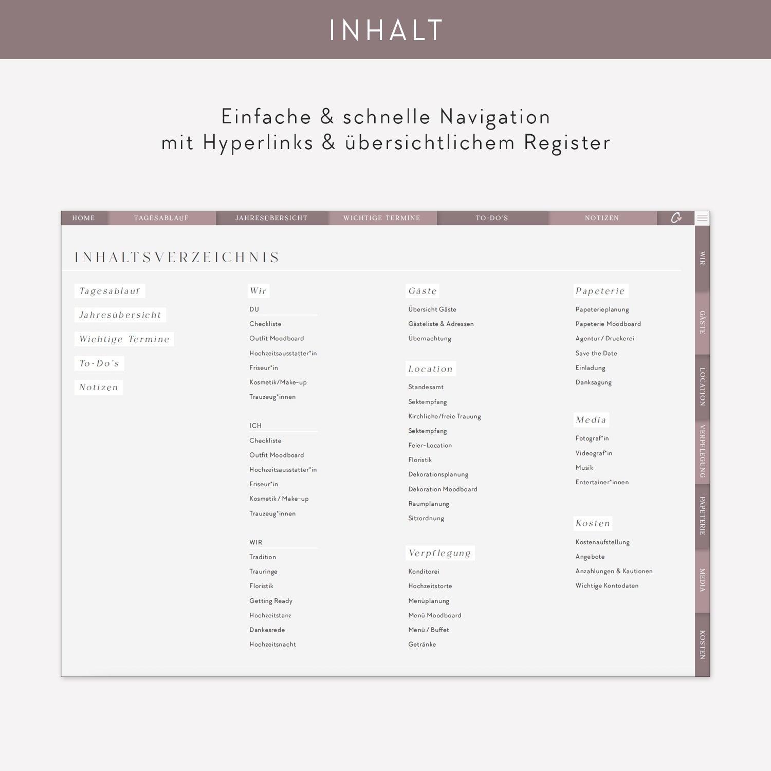 digtaler Hochzeitsplaner „Just Love“
