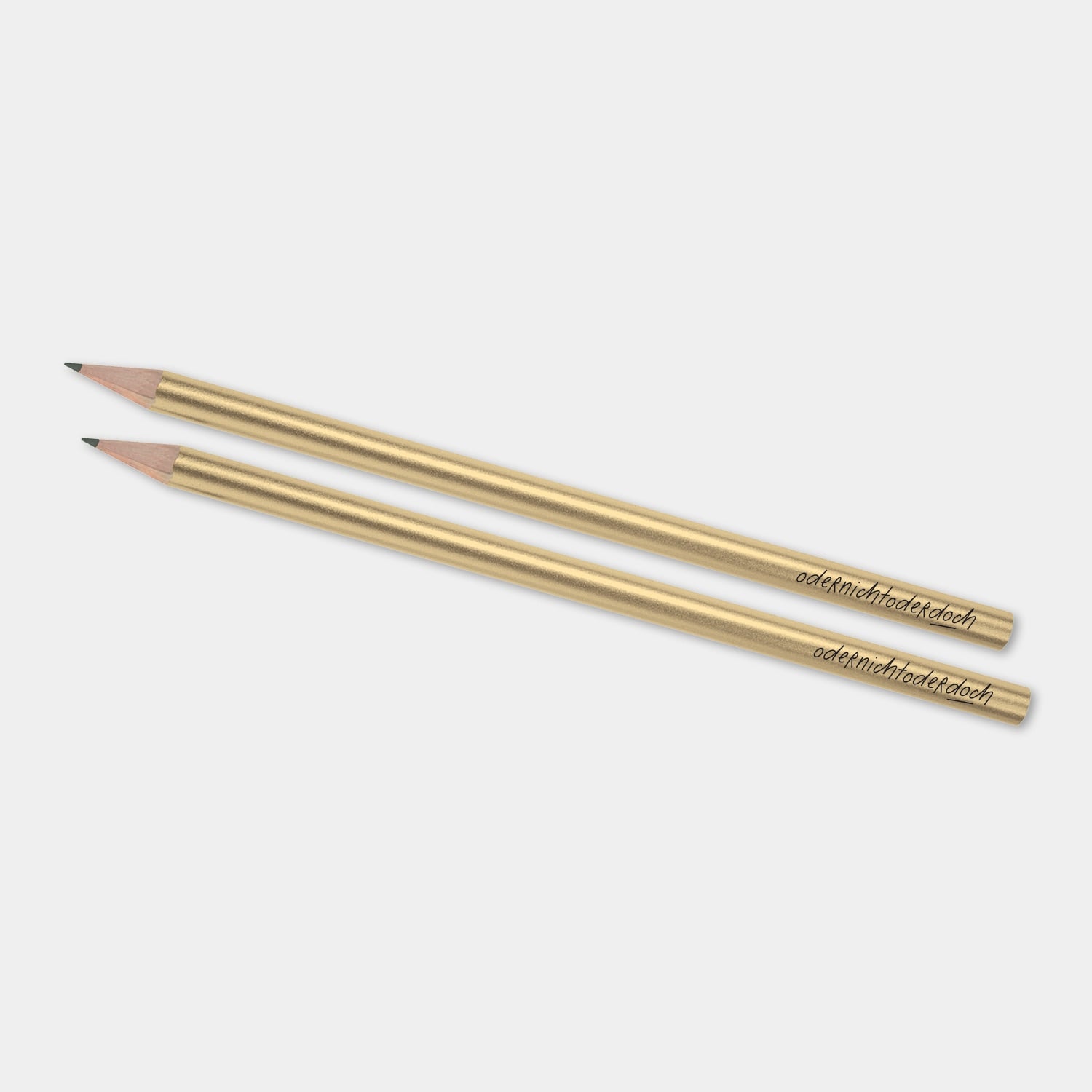Bleistifte 2er-Set „Odernichtoderdoch“, gold