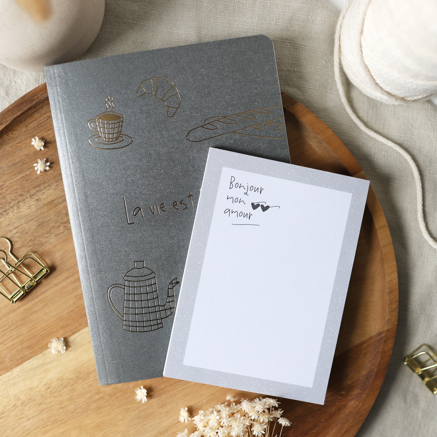 Notizblock A6 „Bonjour"