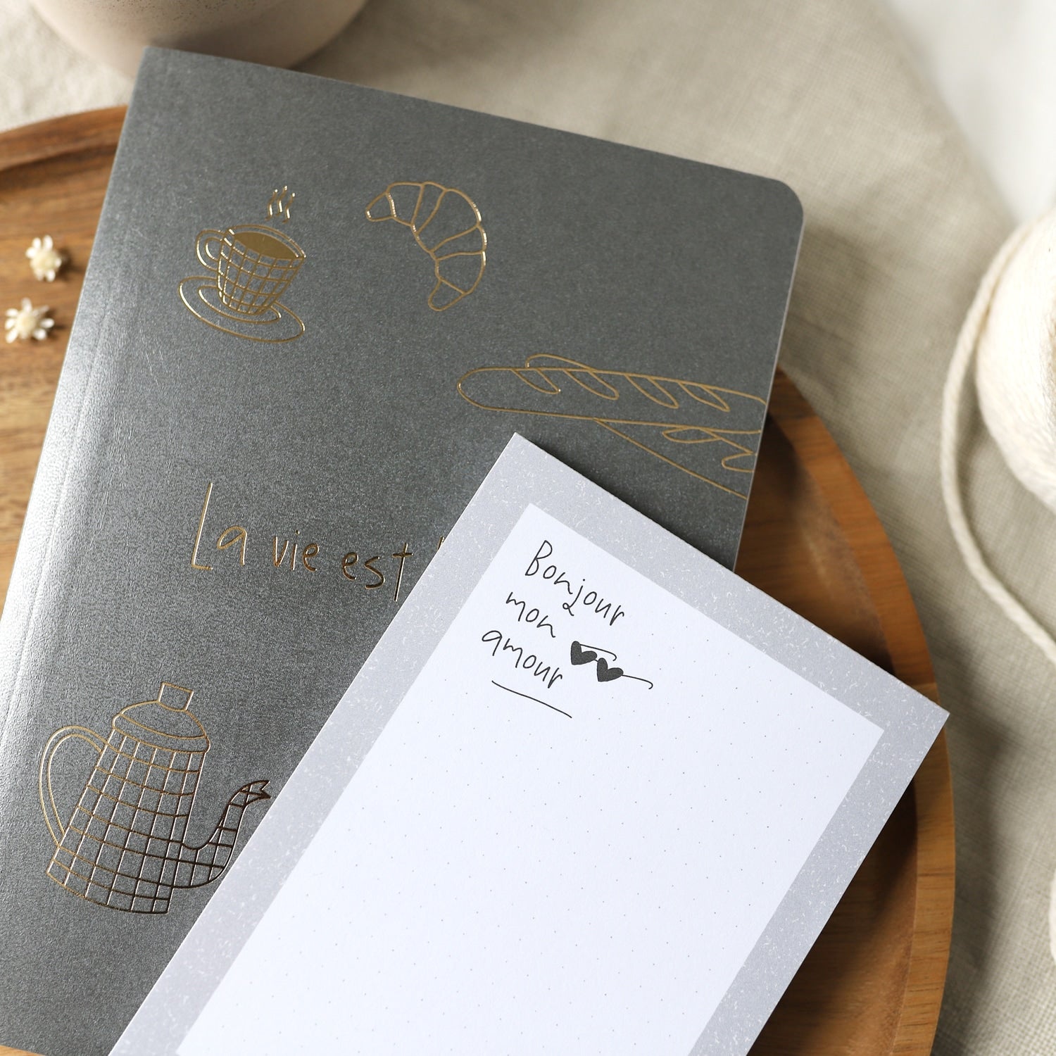 Notizblock A6 „Bonjour"