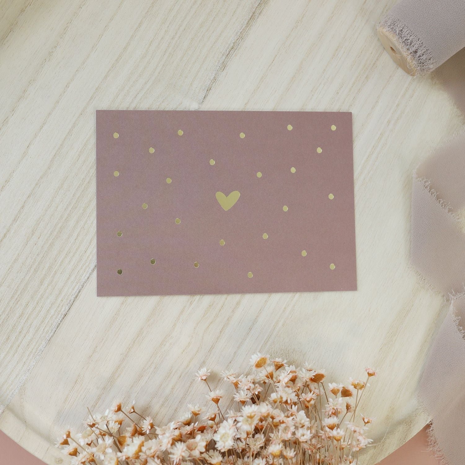 Postkarte „Herz“, mocca