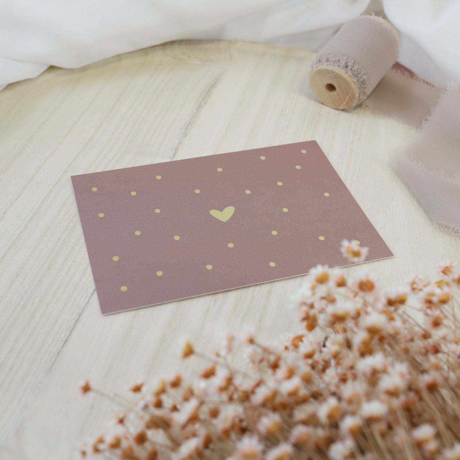 Postkarte „Herz“, mocca