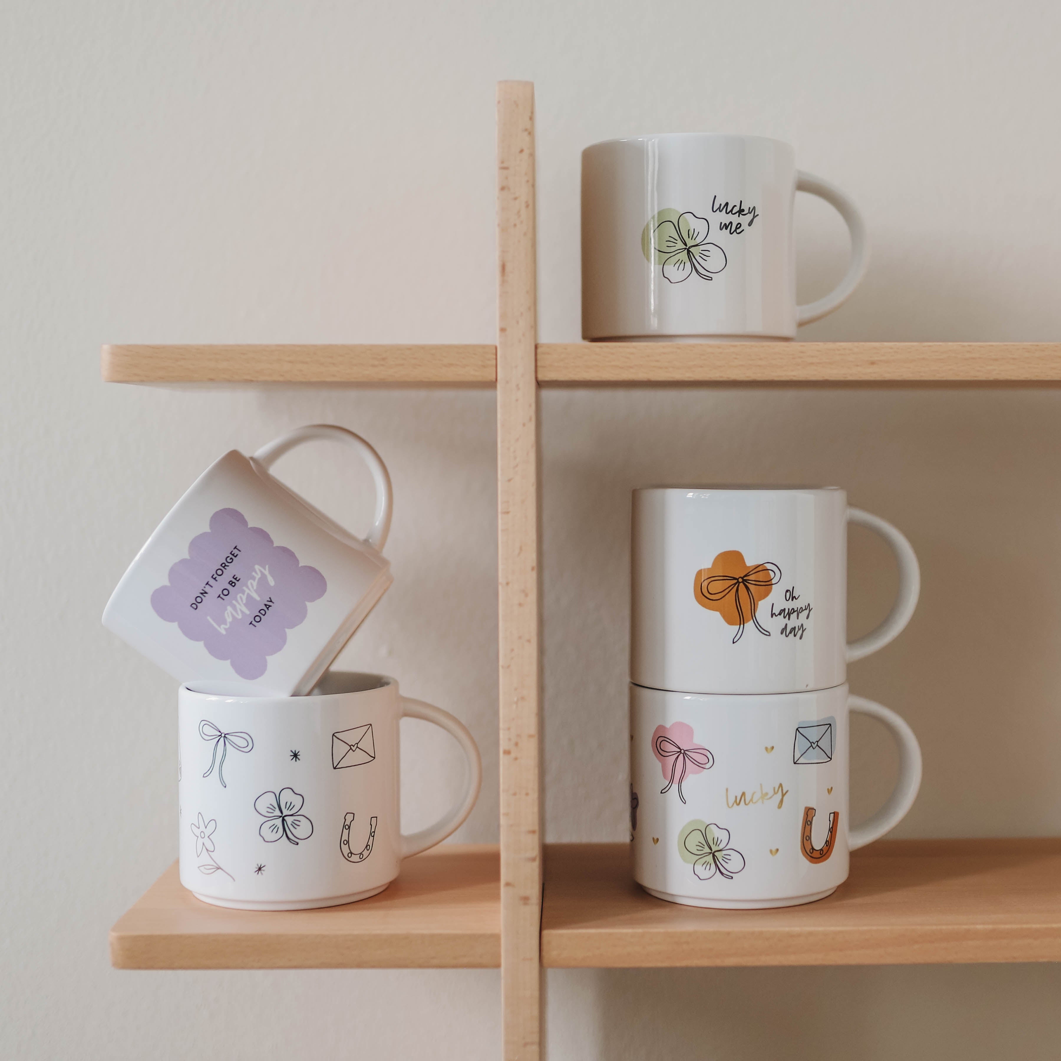 Jumbo-Tasse „Be happy today“