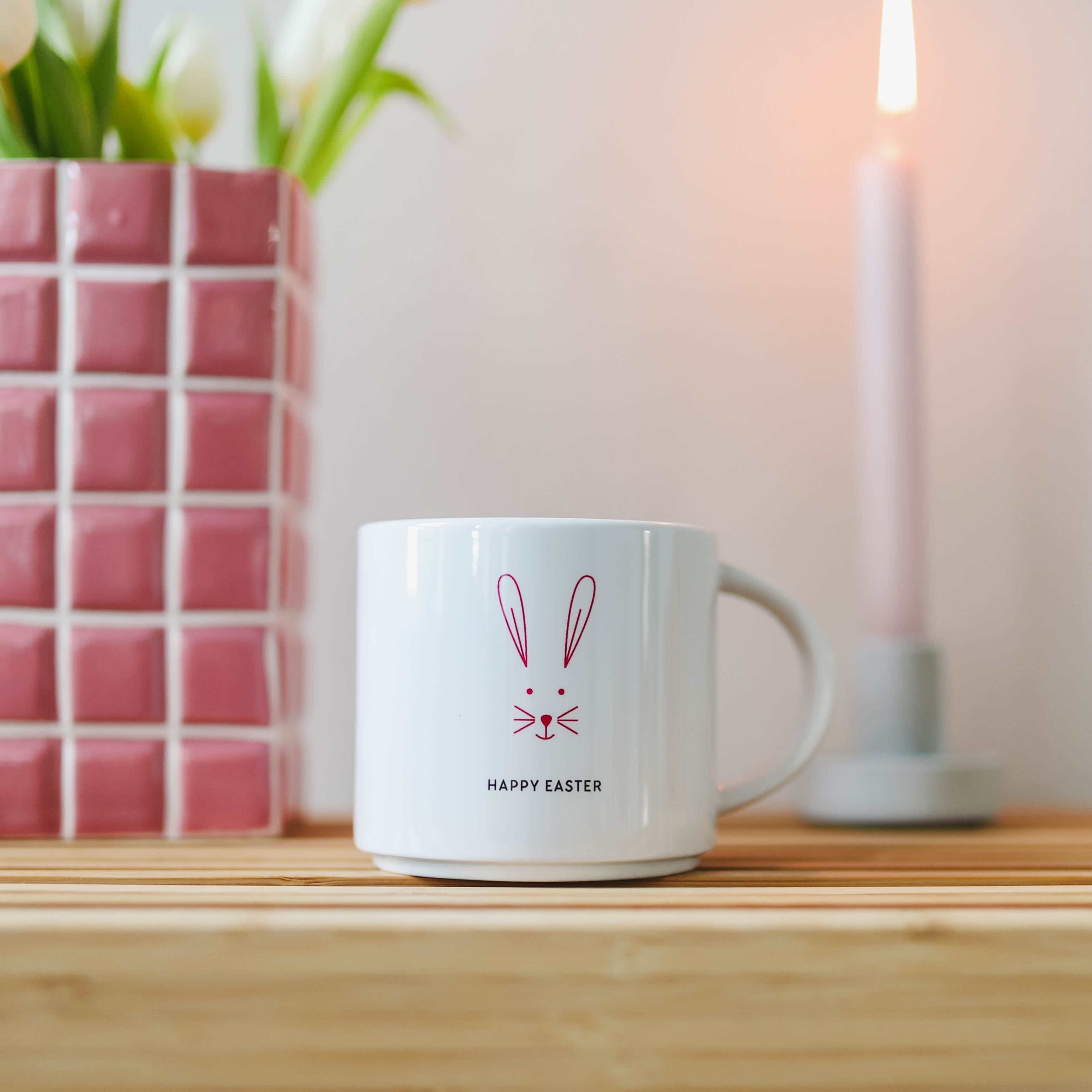 Jumbo-Tasse „Osterhase“, pink
