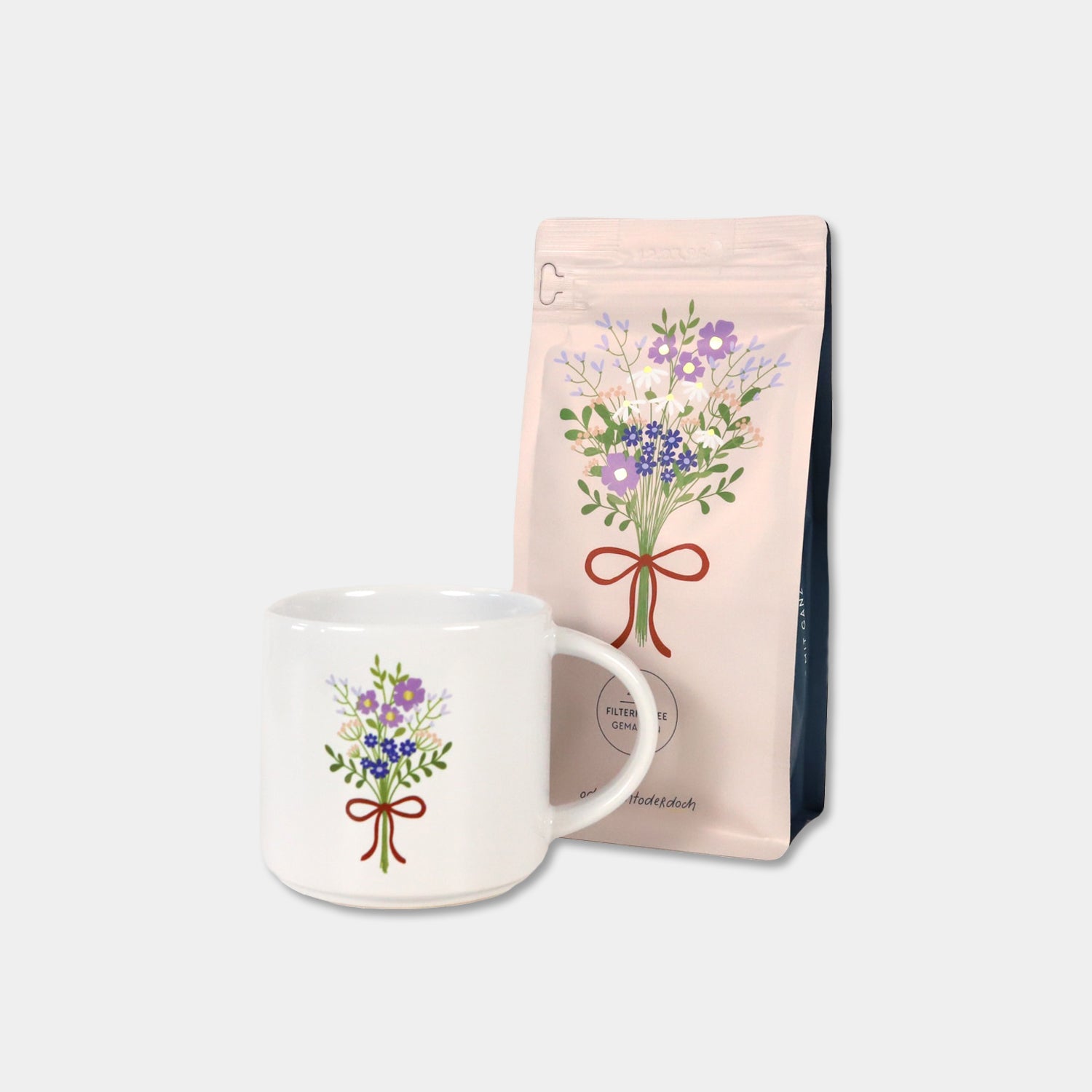 Bundle Tasse & Kaffee „Blumen“, gemahlen, 250g