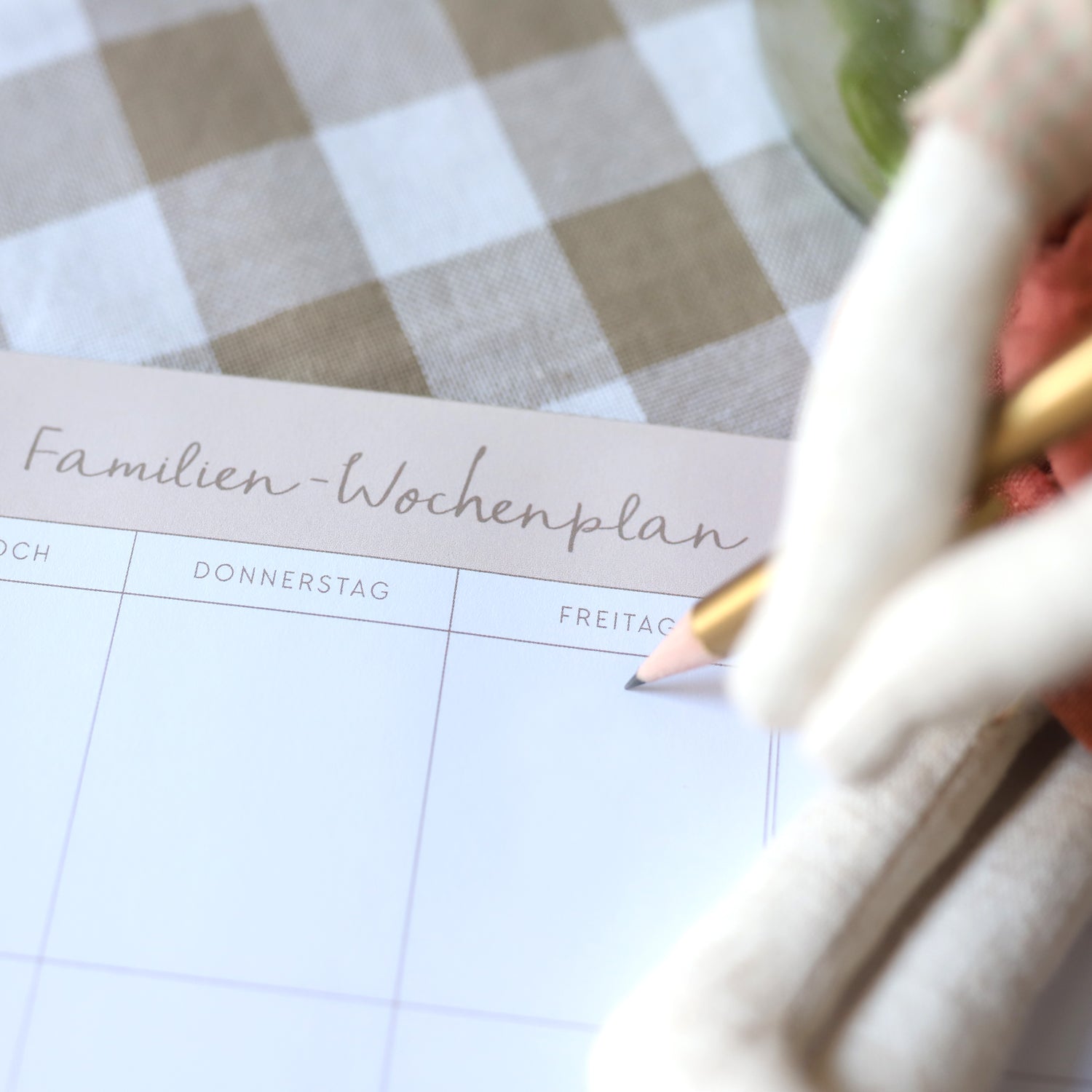 Notizblock A4 quer „Unser Familien-Wochenplan“