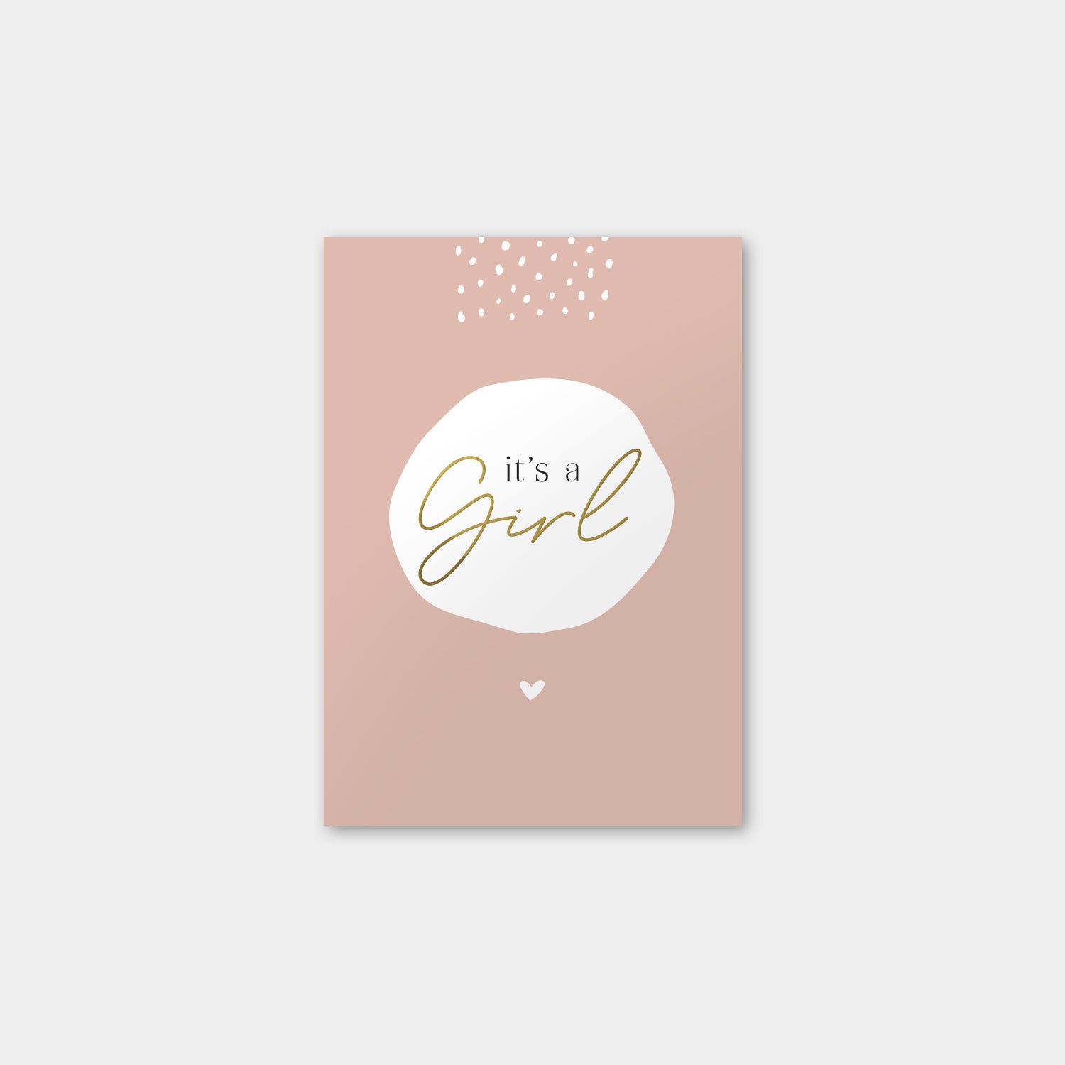 Postkarte „It's a Girl“ mit Gold