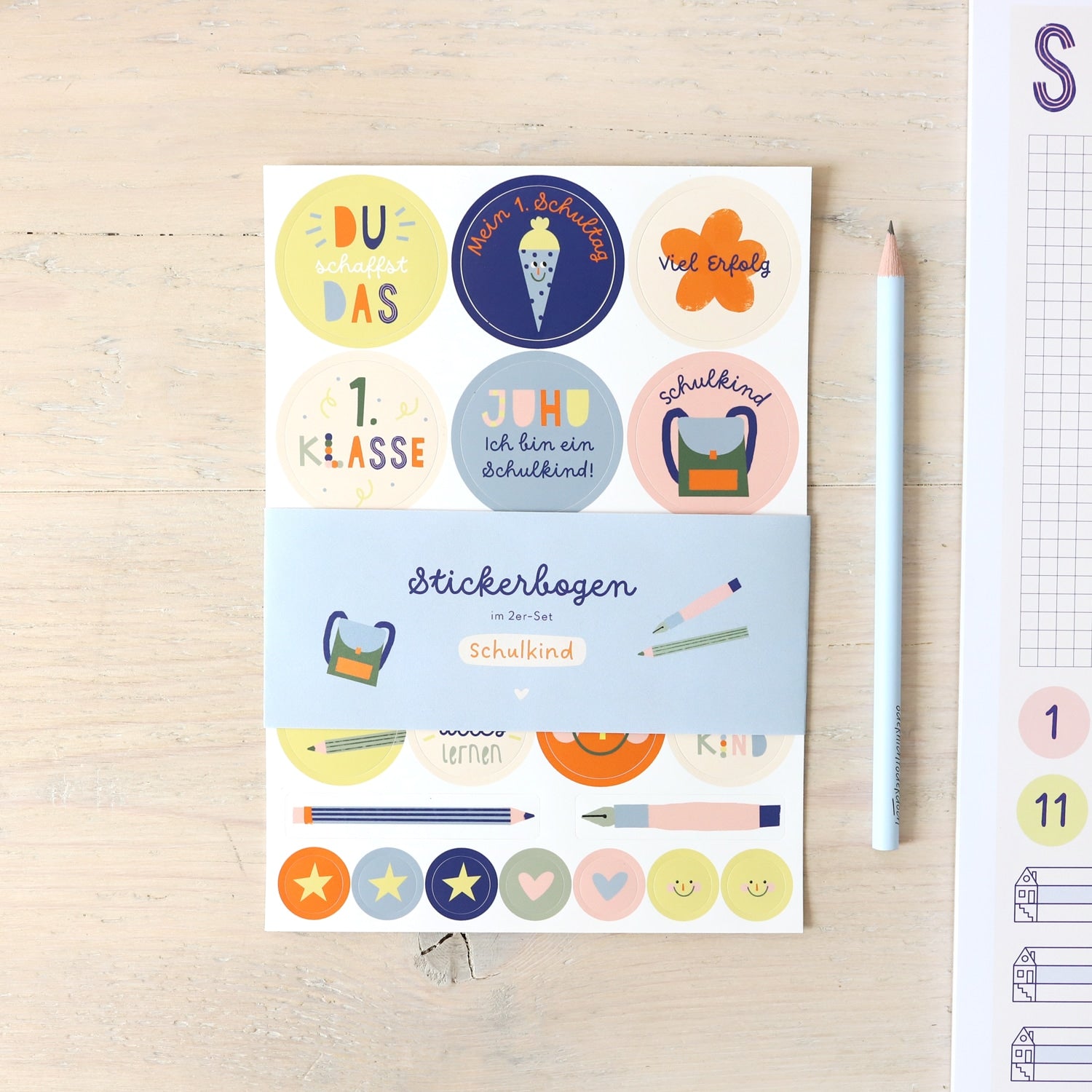 Stickerbogen A5 „Schulkind“, 2er-Set