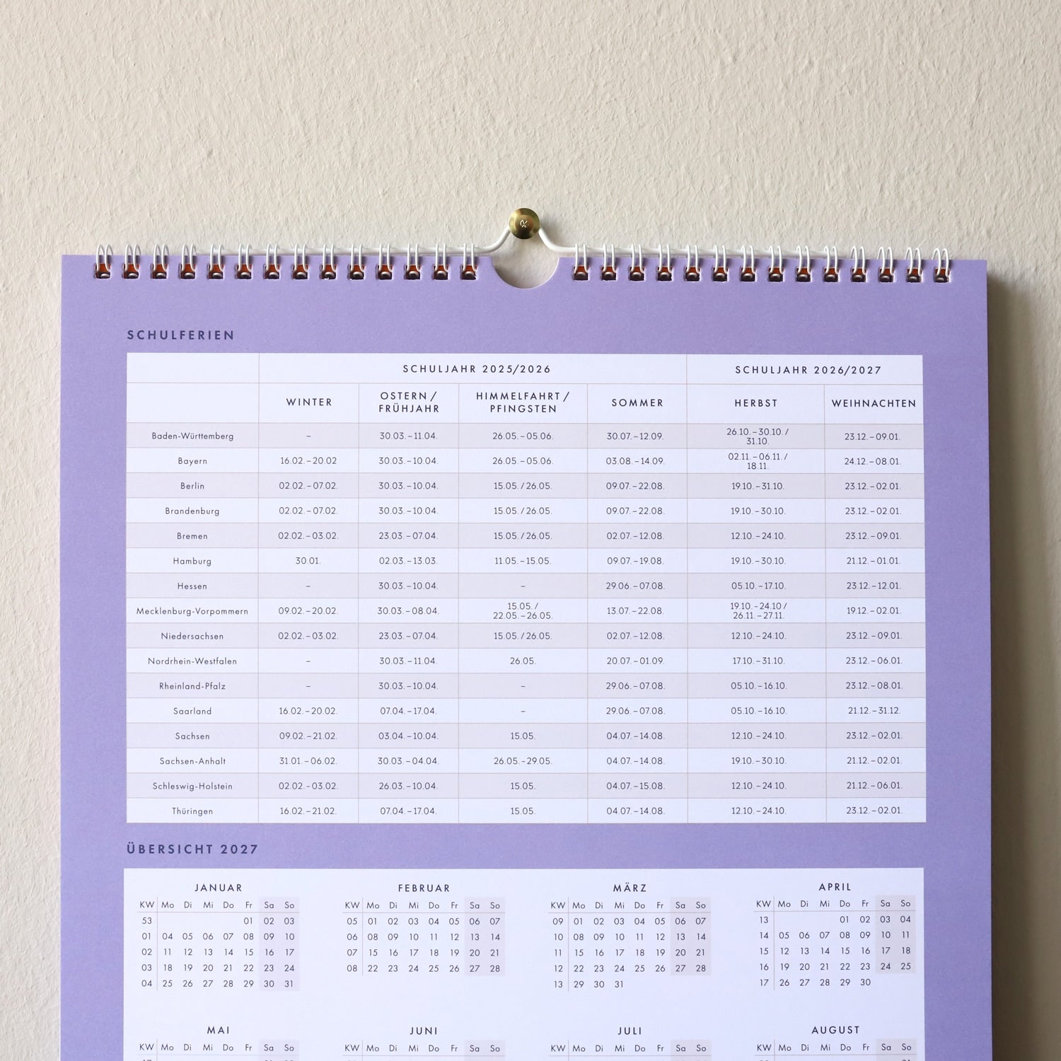 Familienwandkalender 2026