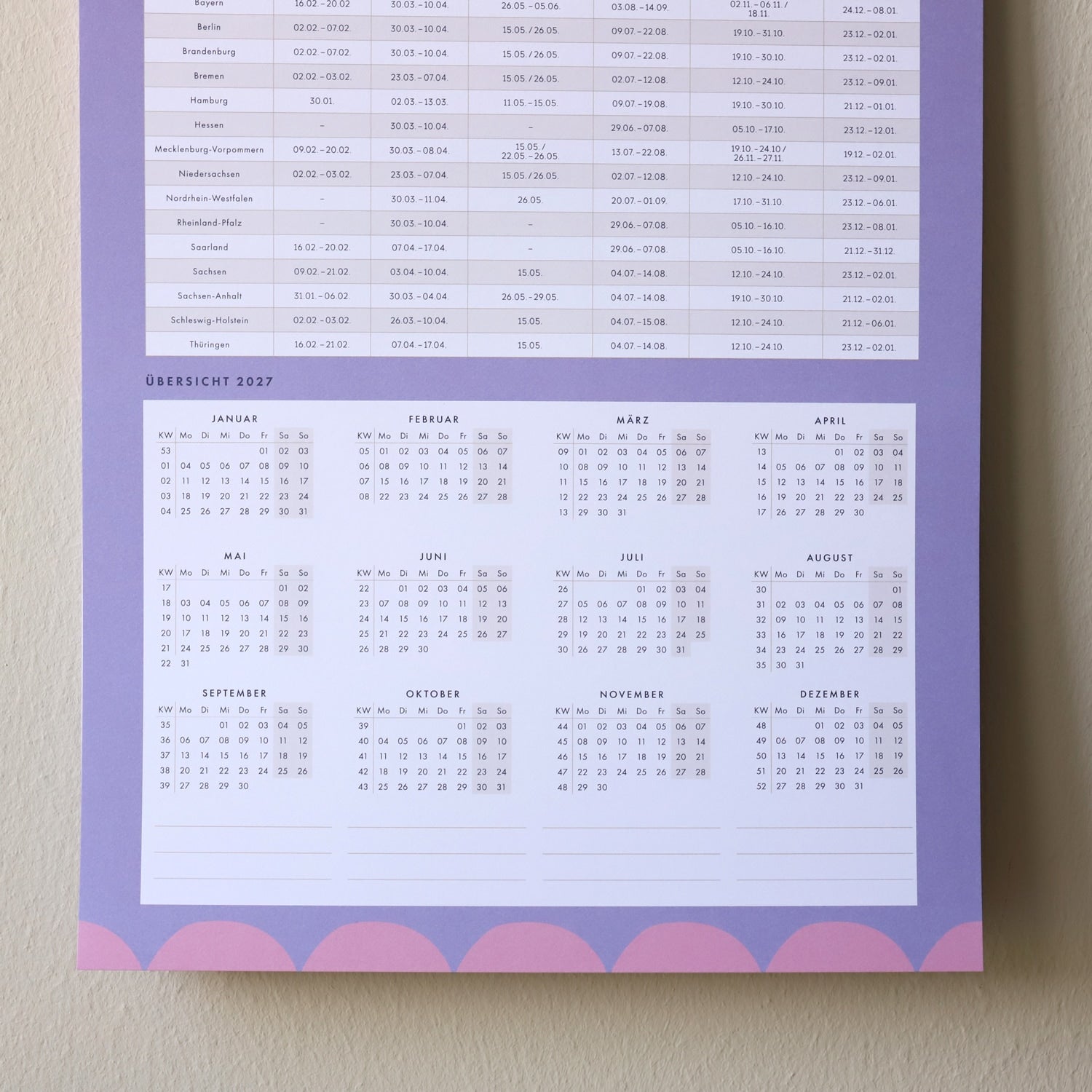 Familienwandkalender 2026