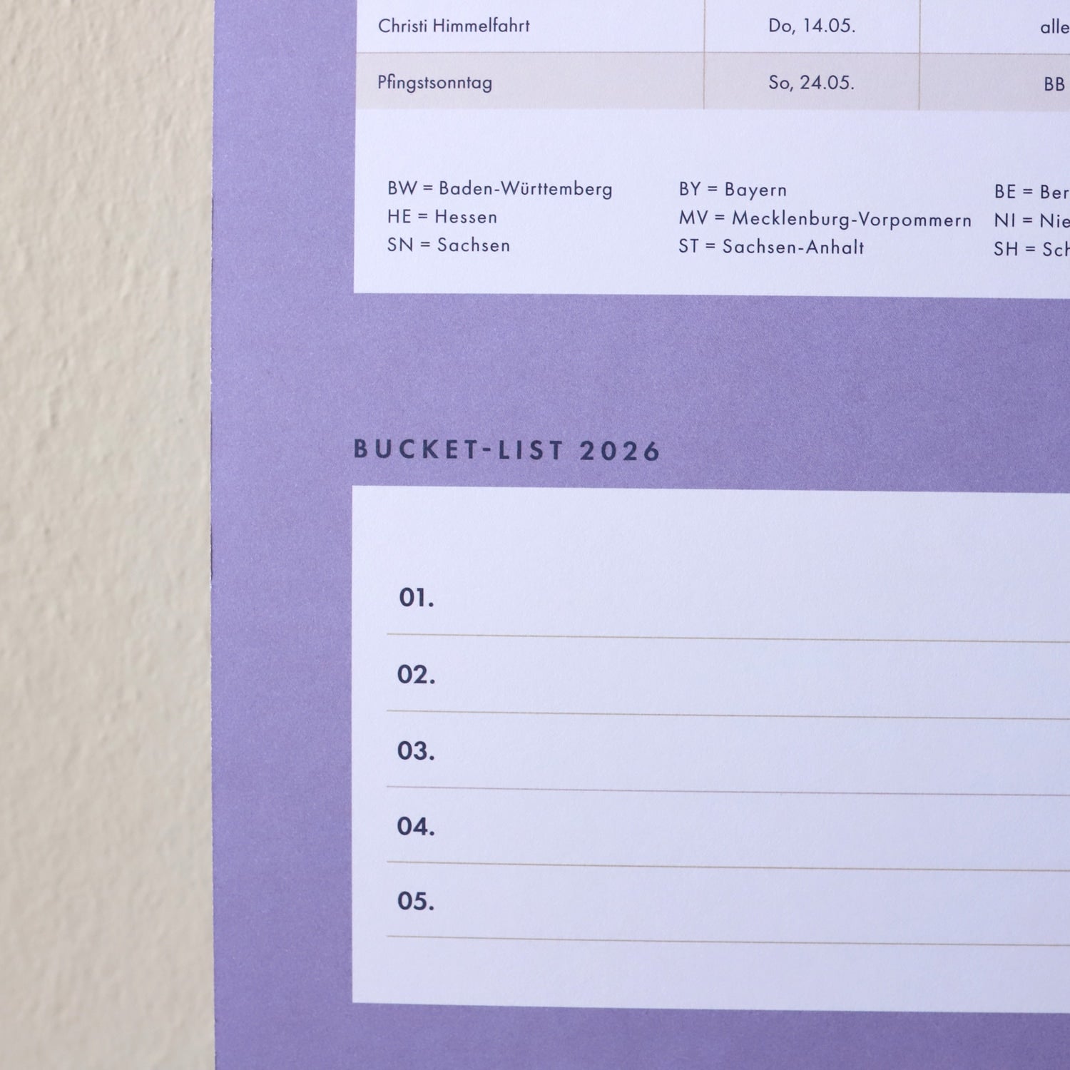 Familienwandkalender 2026