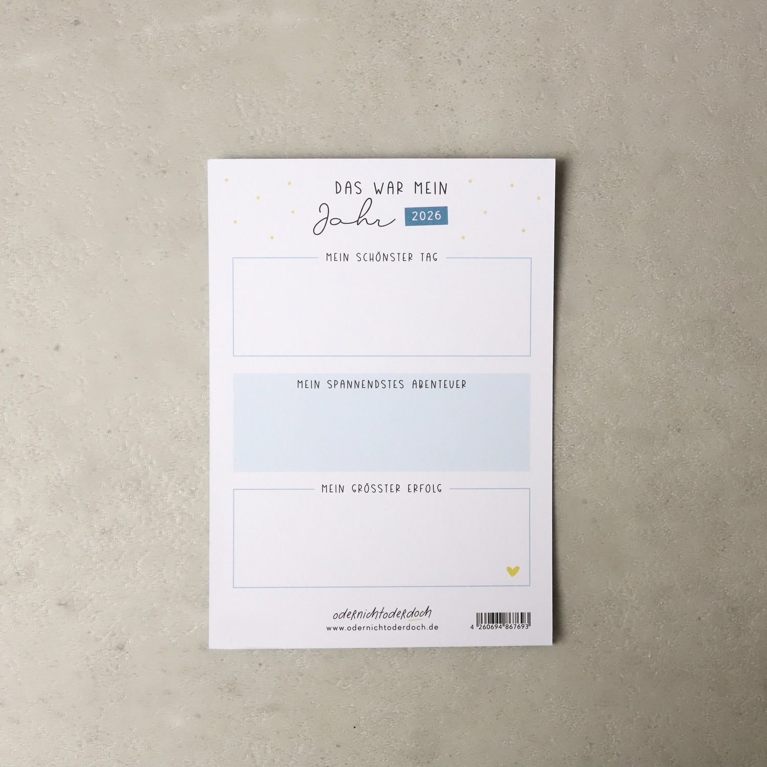 Postkarte „2026 wird mein Jahr“