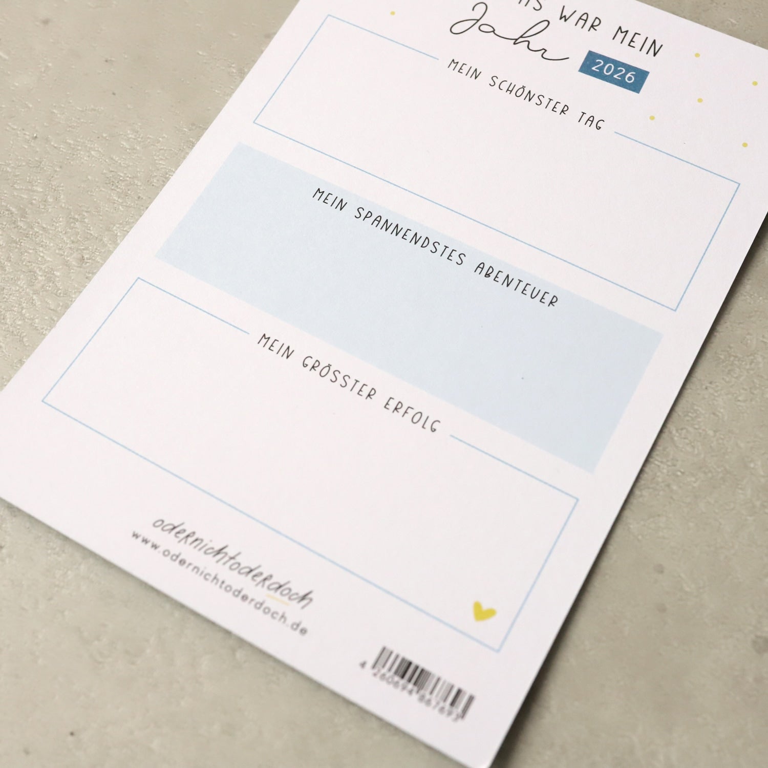 Postkarte „2026 wird mein Jahr“