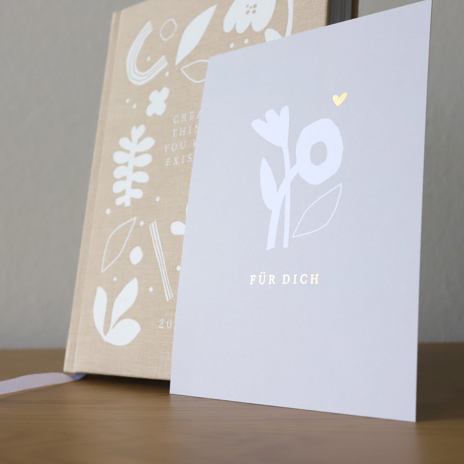 Postkarte „Für Dich", mit Gold