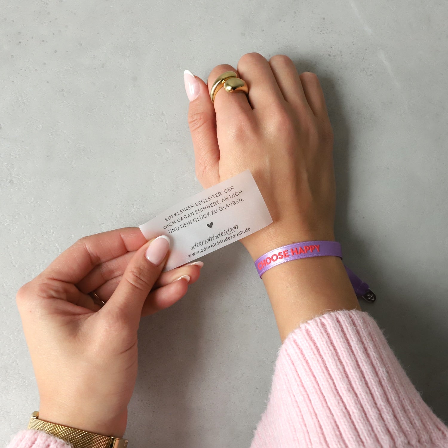 Glücksarmband „Choose happy“