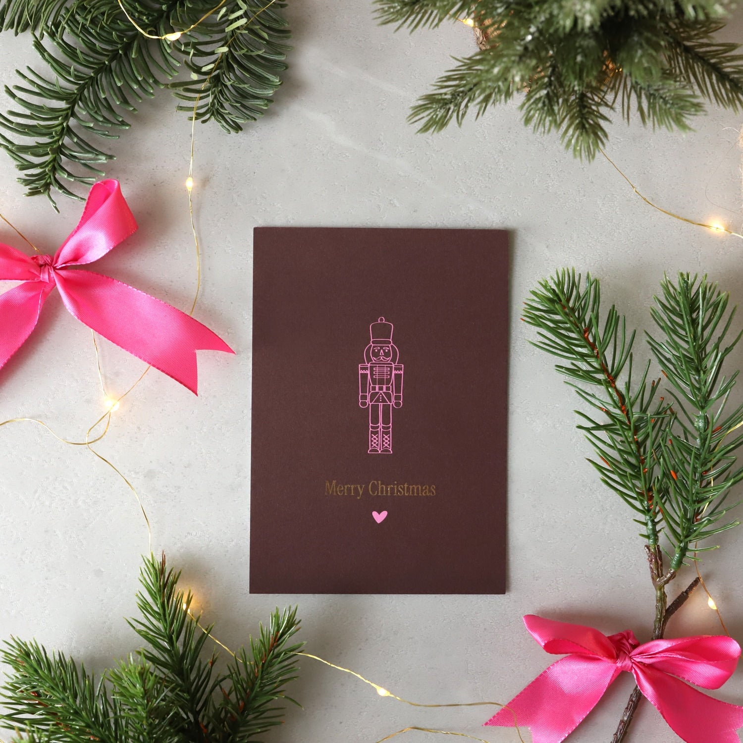 Postkarte „Merry Christmas“ mit Gold