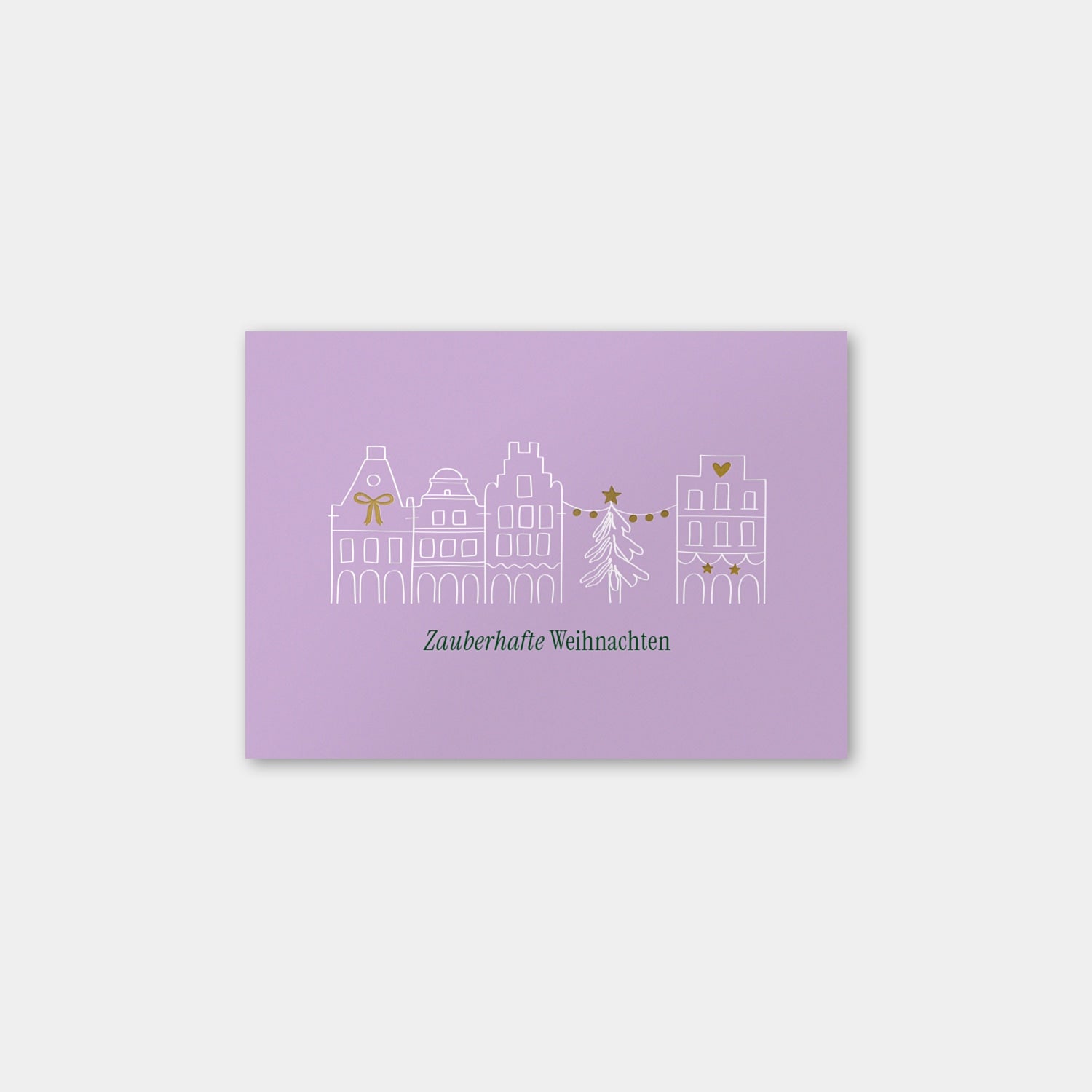 Postkarte „Zauberhafte Weihnachen“ mit Gold