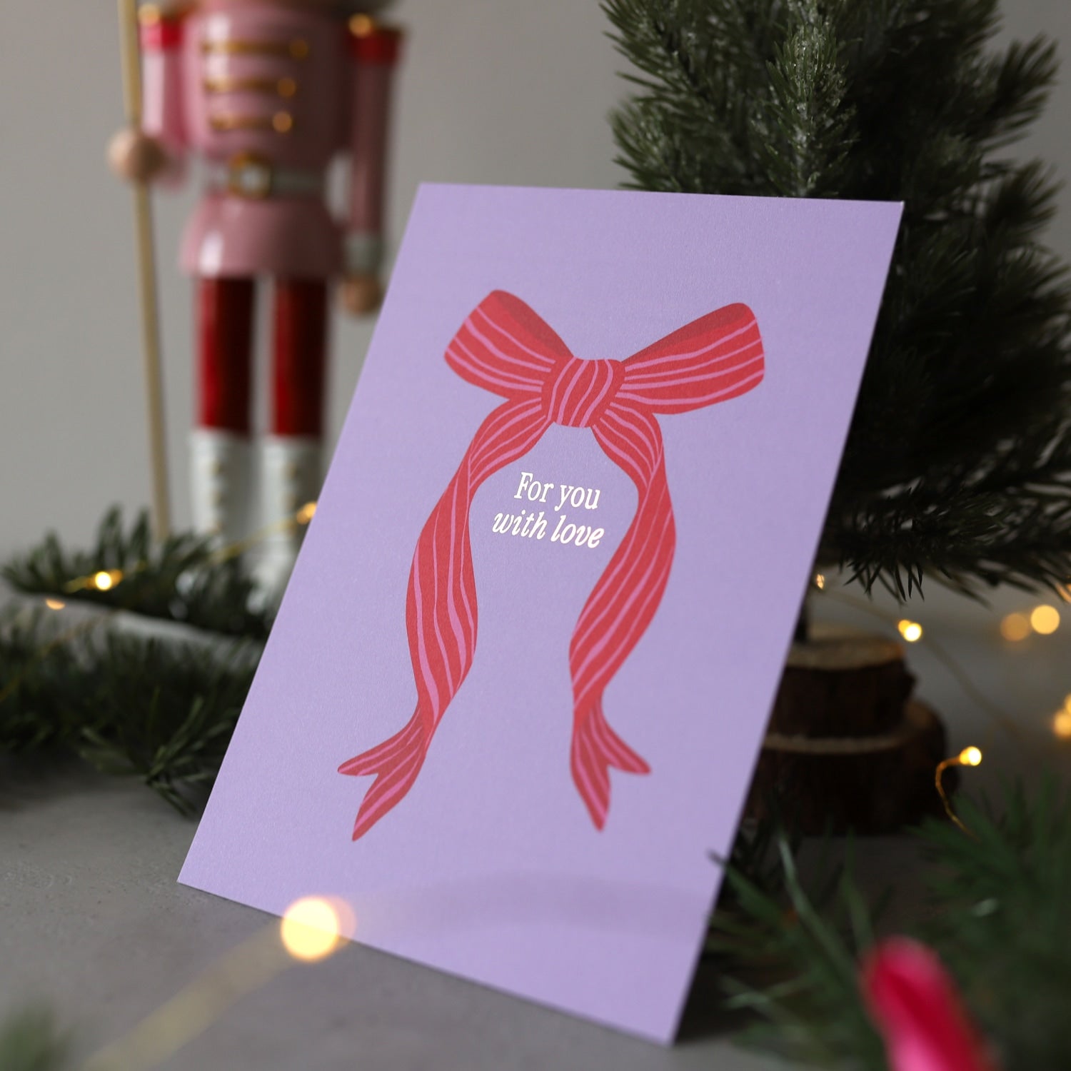 Postkarte „For you with love“ mit Gold