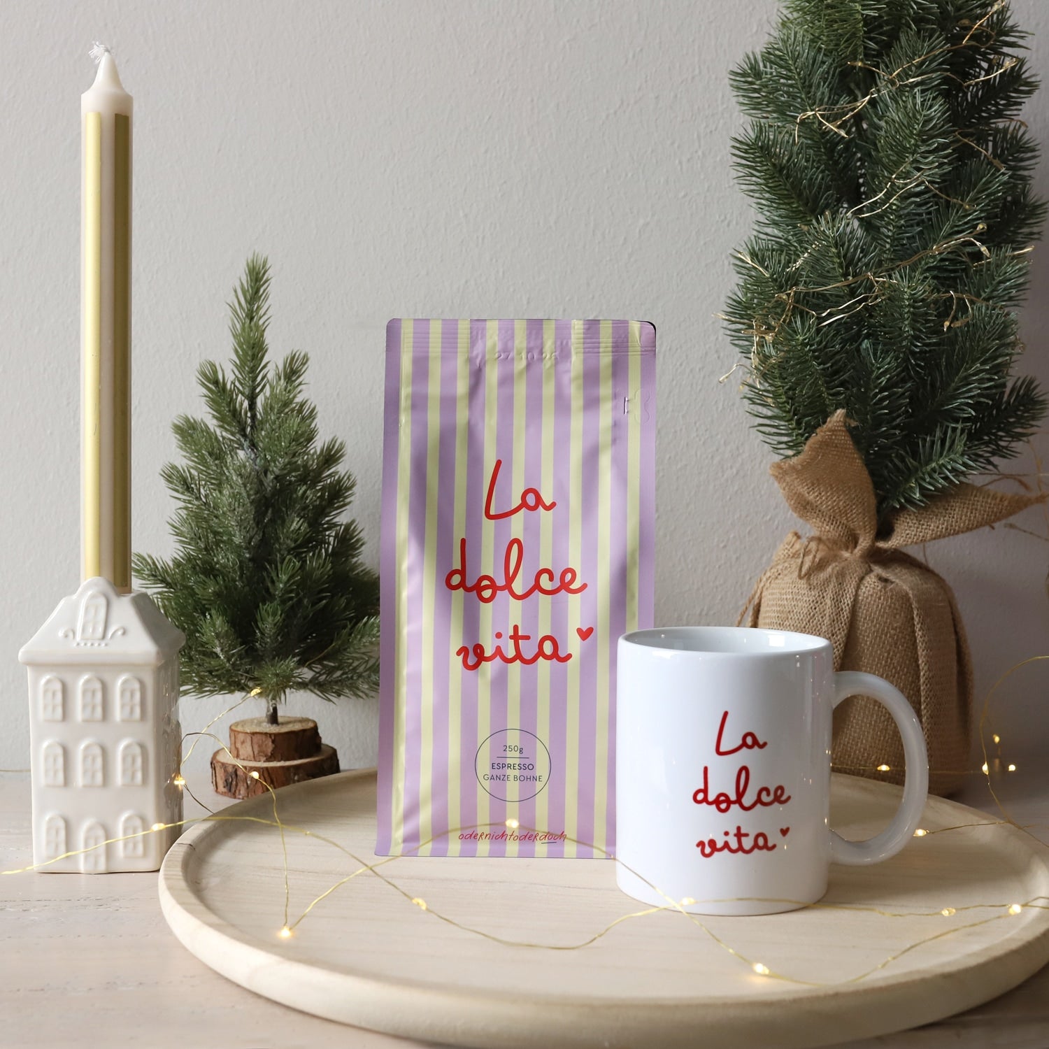 Bundle Tasse & Kaffee „La dolce Vita“, ganze Bohne, 250g