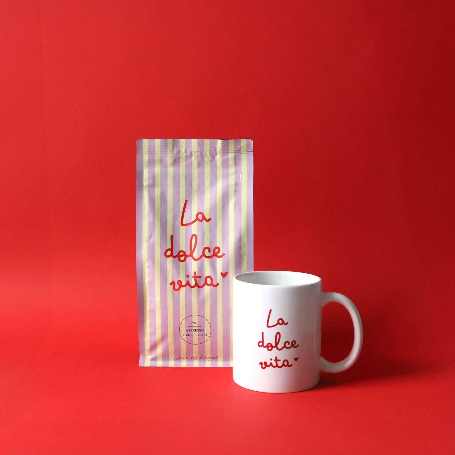 Bundle Tasse & Kaffee „La dolce Vita“, ganze Bohne, 250g