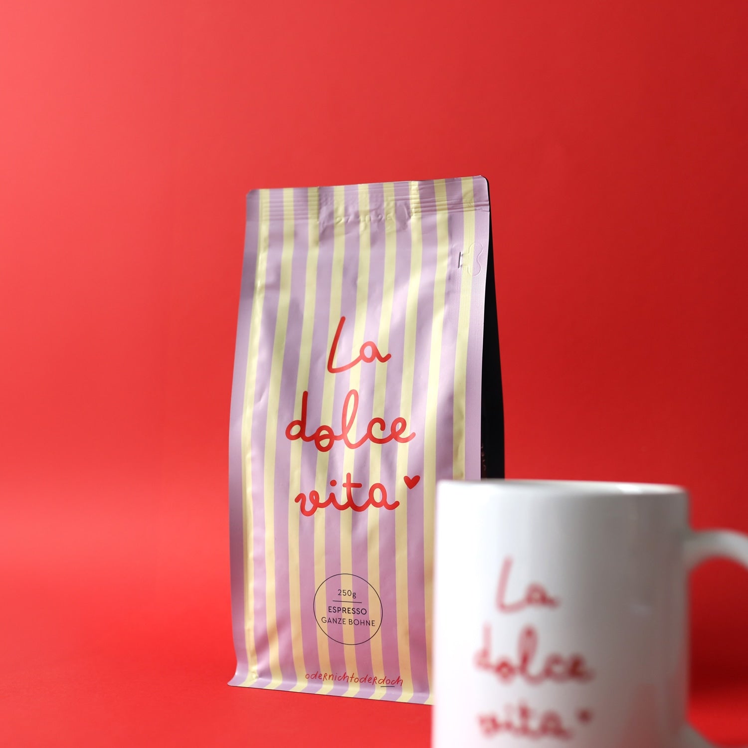 Bundle Tasse & Kaffee „La dolce Vita“, ganze Bohne, 250g