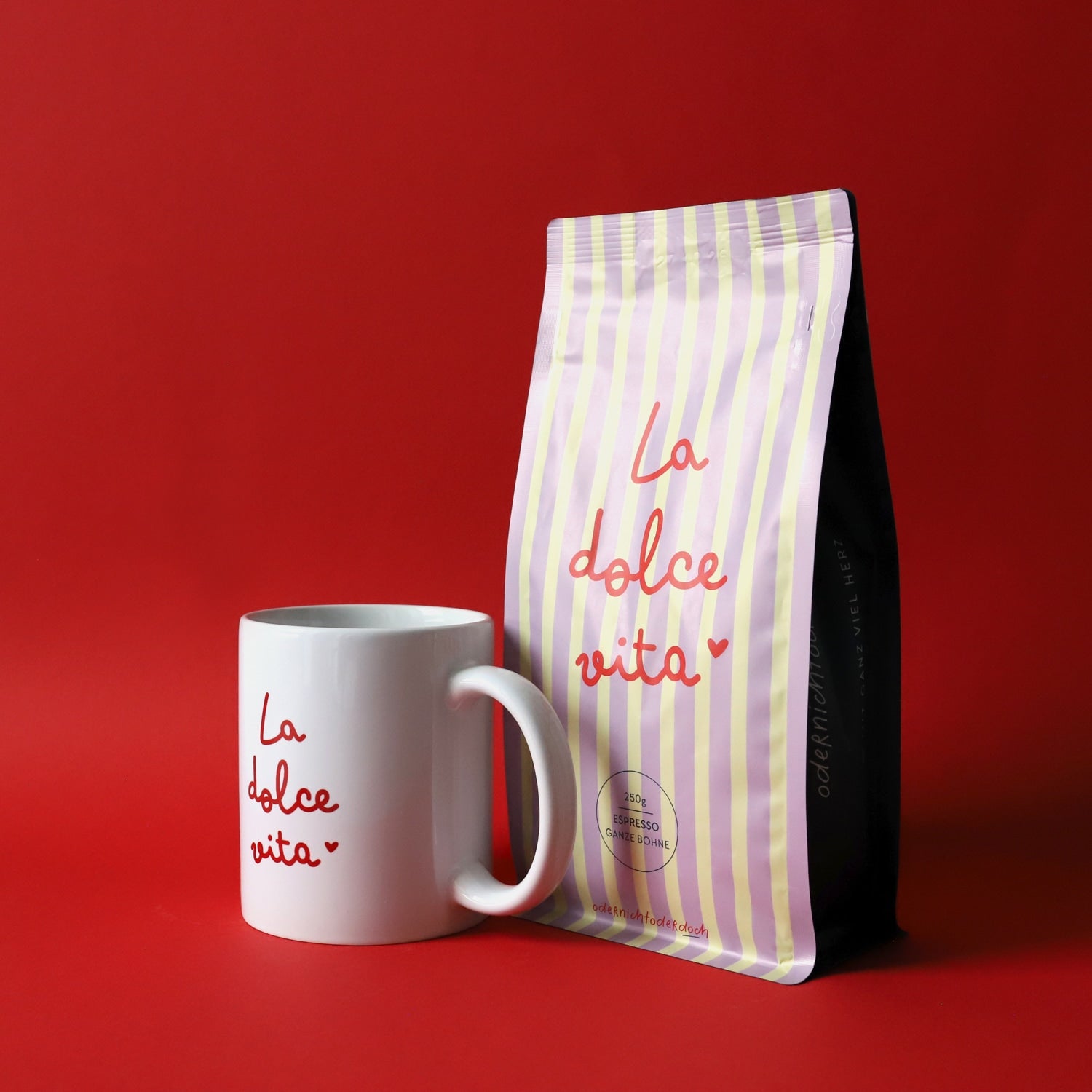 Bundle Tasse & Kaffee „La dolce Vita“, ganze Bohne, 250g