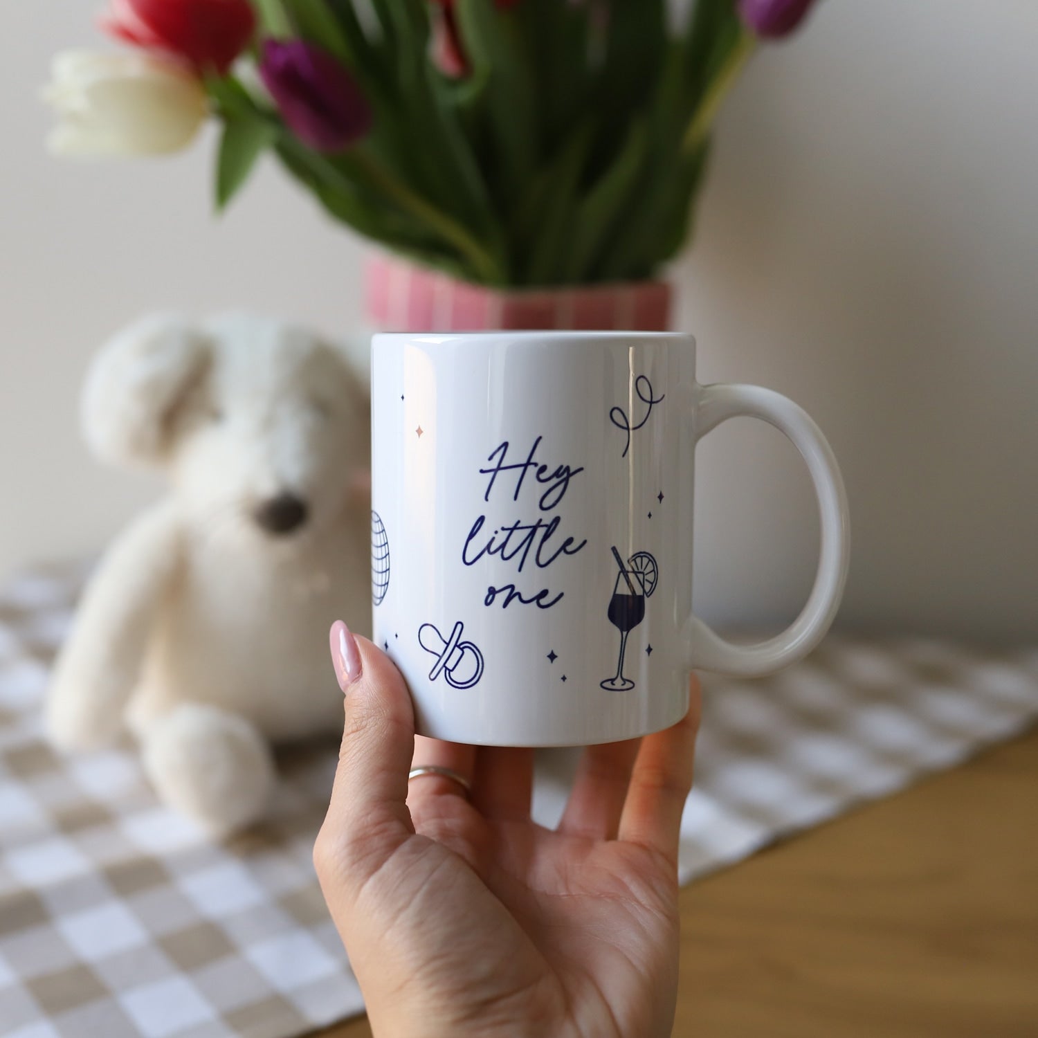 Tasse „Hey little one", dunkelblau