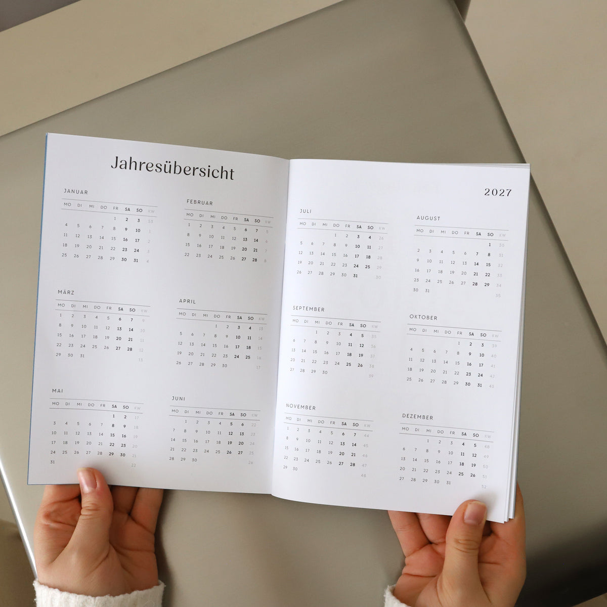 Monatskalender 2027 "Blue" | A5
