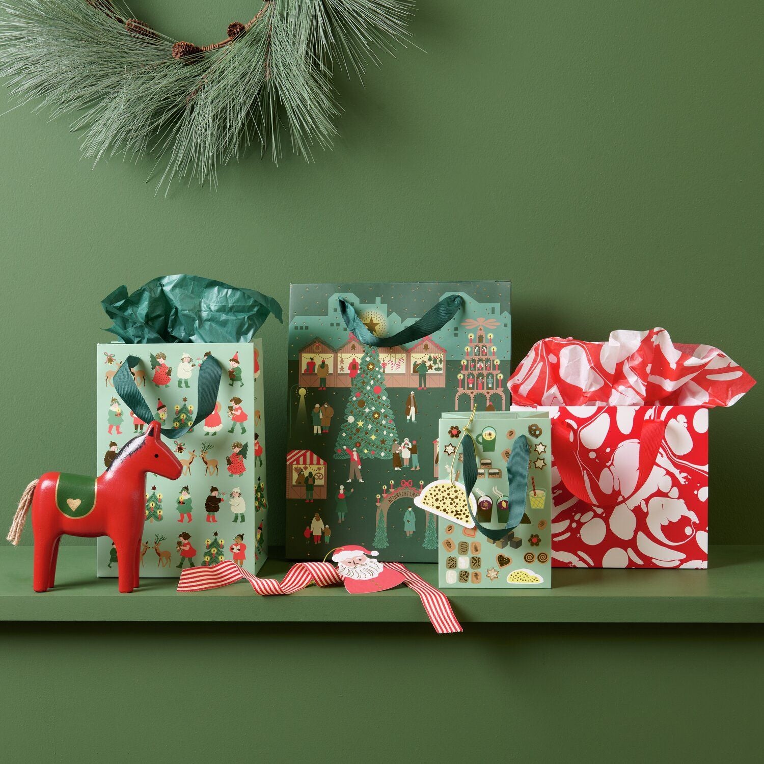 Geschenktüte „Weihnachtsmarkt", groß