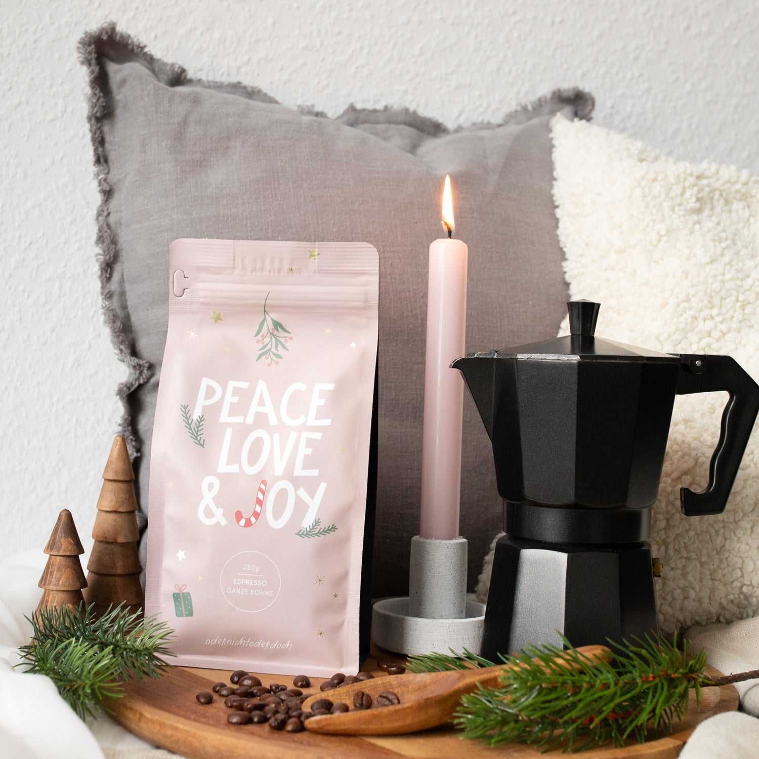 Kaffee „Peace, Love & Joy“ Ganze Bohne, 250 g