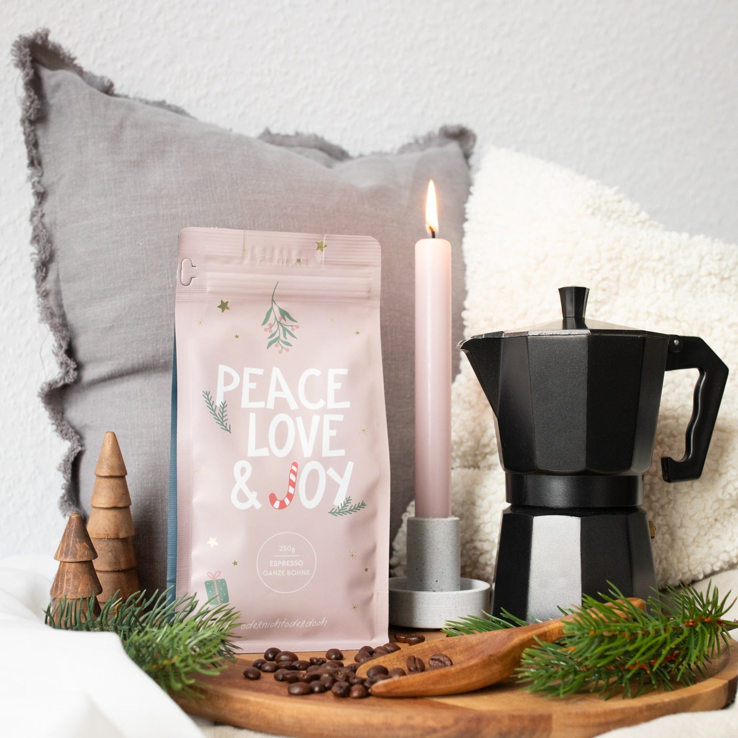 Kaffee „Peace, Love & Joy“ Ganze Bohne, 250 g