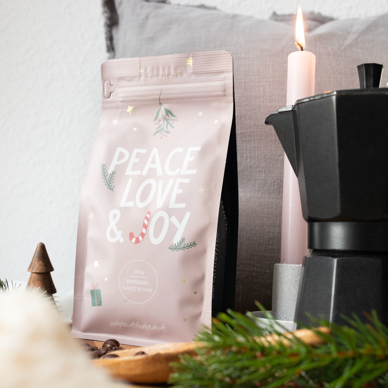 Kaffee „Peace, Love & Joy“ Ganze Bohne, 250 g