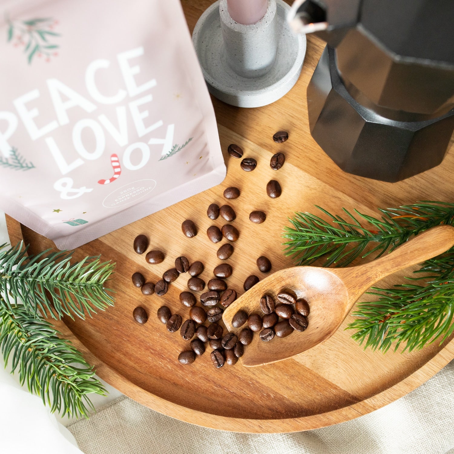 Kaffee „Peace, Love & Joy“ Ganze Bohne, 250 g