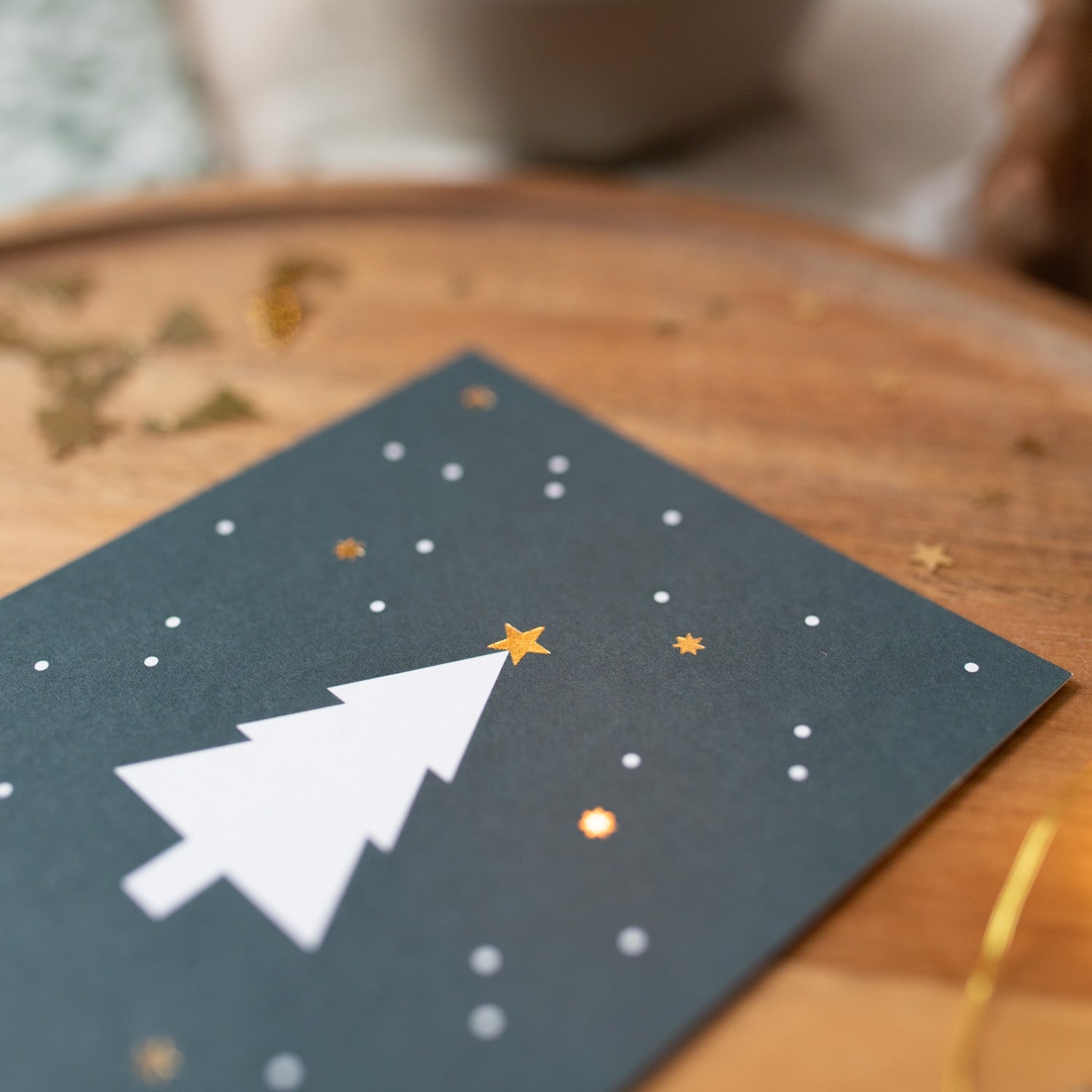 Postkarte „Magical Christmas Time" mit Gold