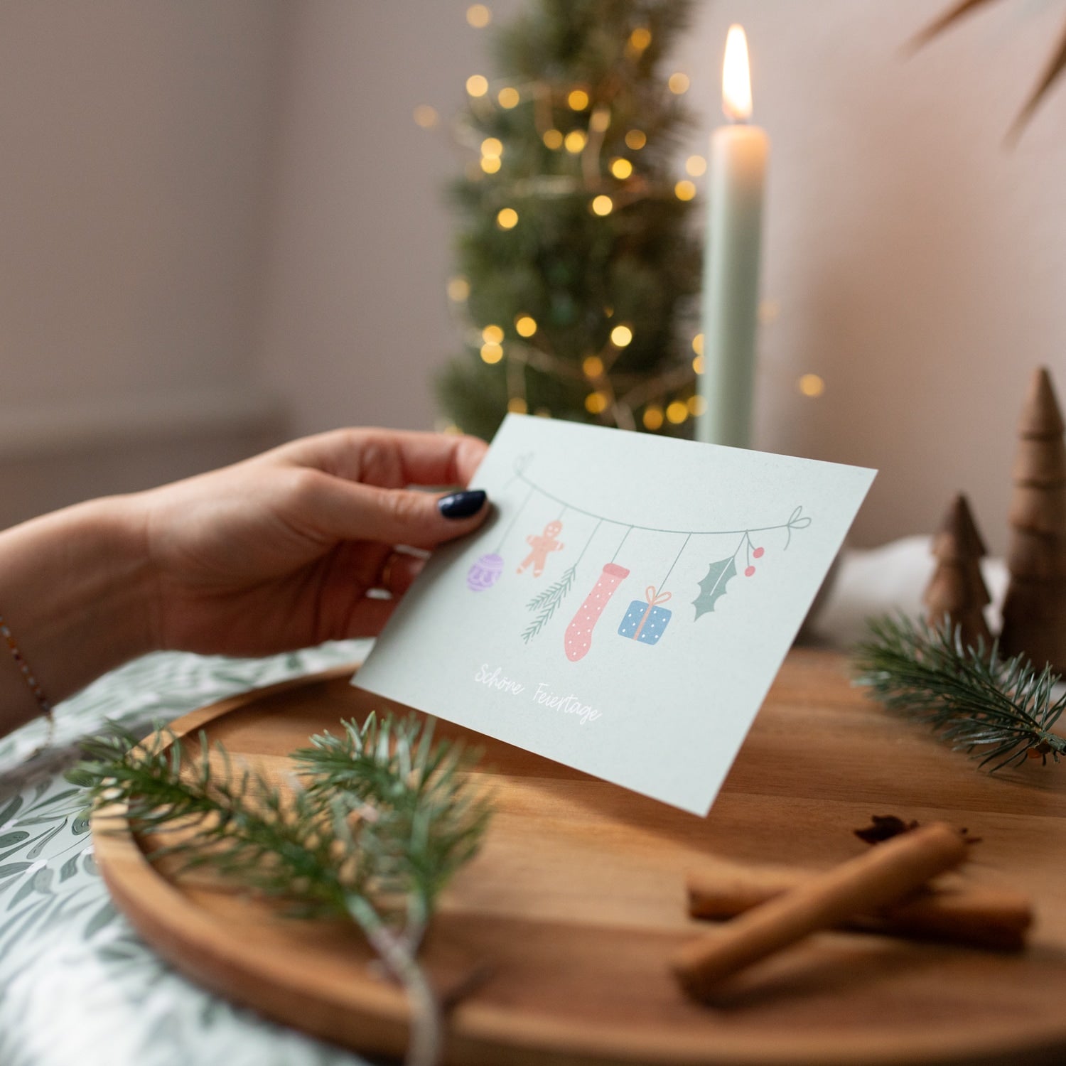 Postkarte „Schöne Feiertage"