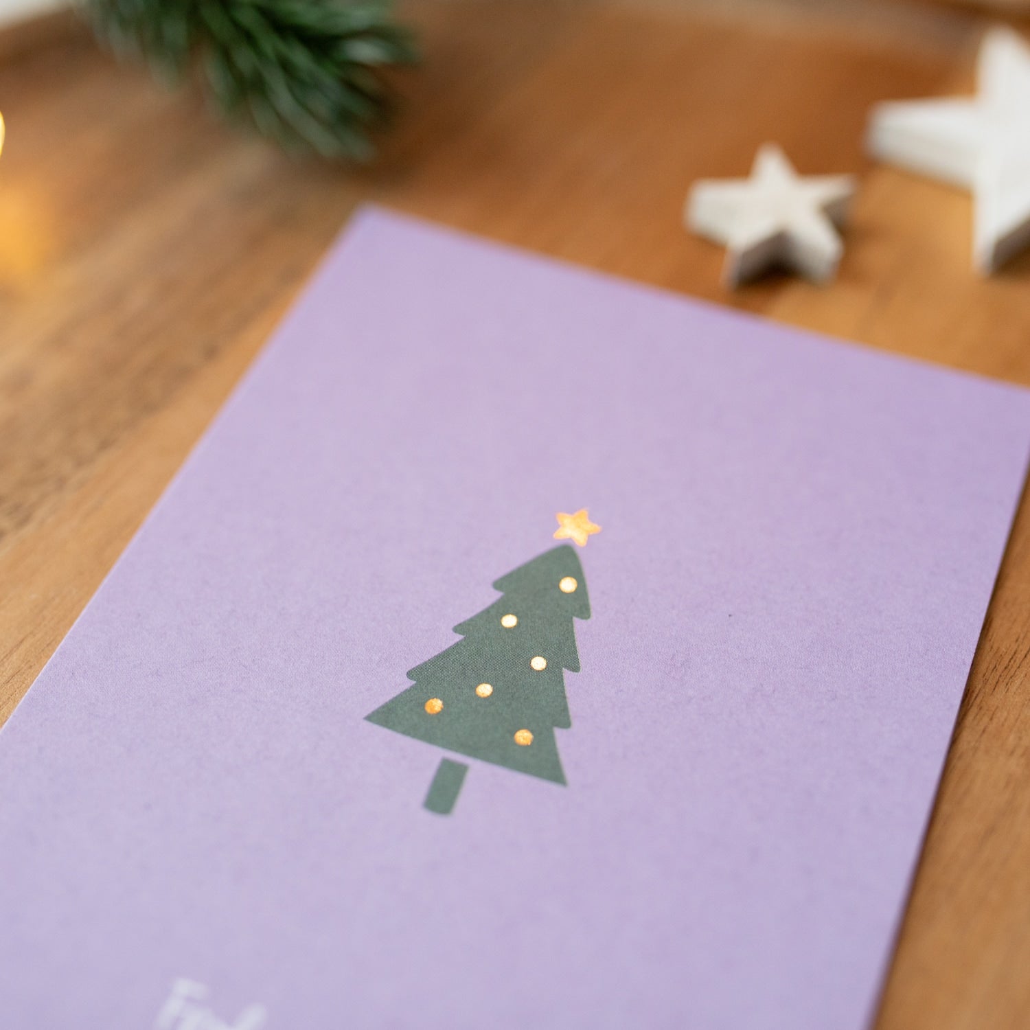Postkarte „Frohes Fest" mit Gold