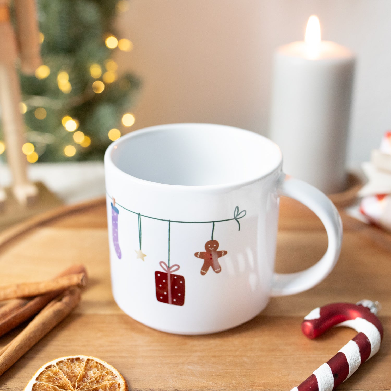 Jumbo-Tasse "Weihnachtsgirlande"