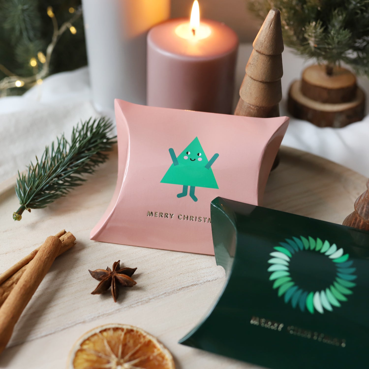 Geschenkschachteln, klein „Christmas", 4 Stk